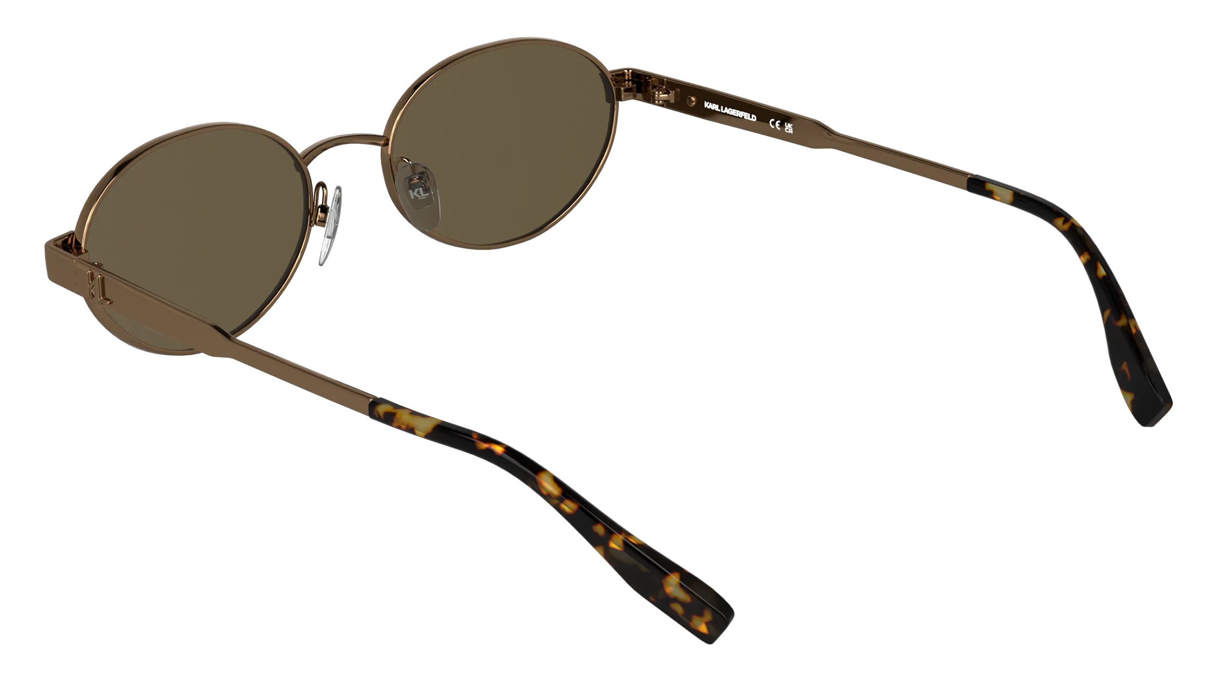 Karl Lagerfeld KL366S 717 Occhiali da sole Metallo Oro Marrone Rotonda Normale - immagine 4
