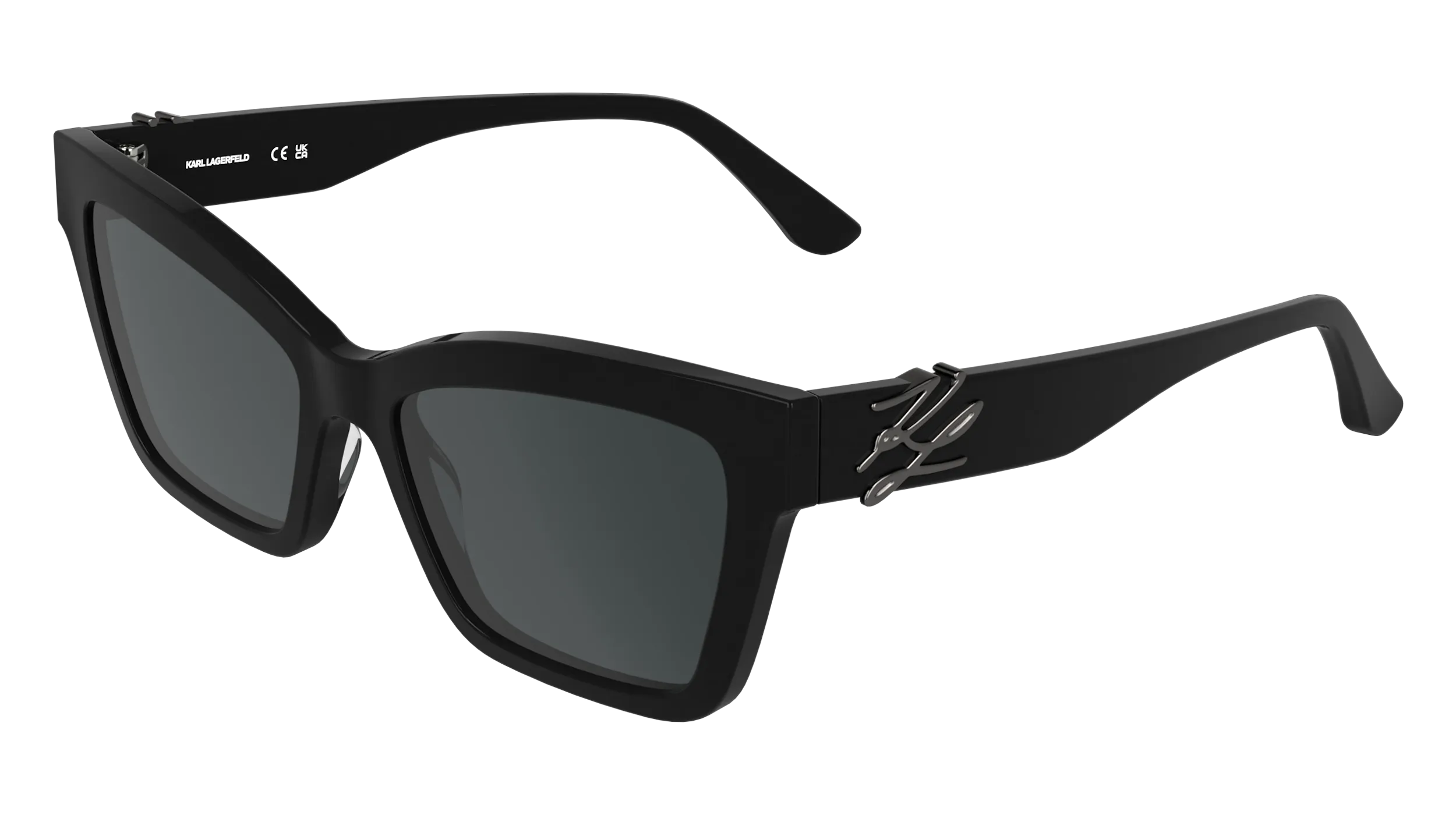 Karl Lagerfeld KL6220S 001 Occhiali da sole Acetato Nero Grigio Squadrata Normale - immagine 1
