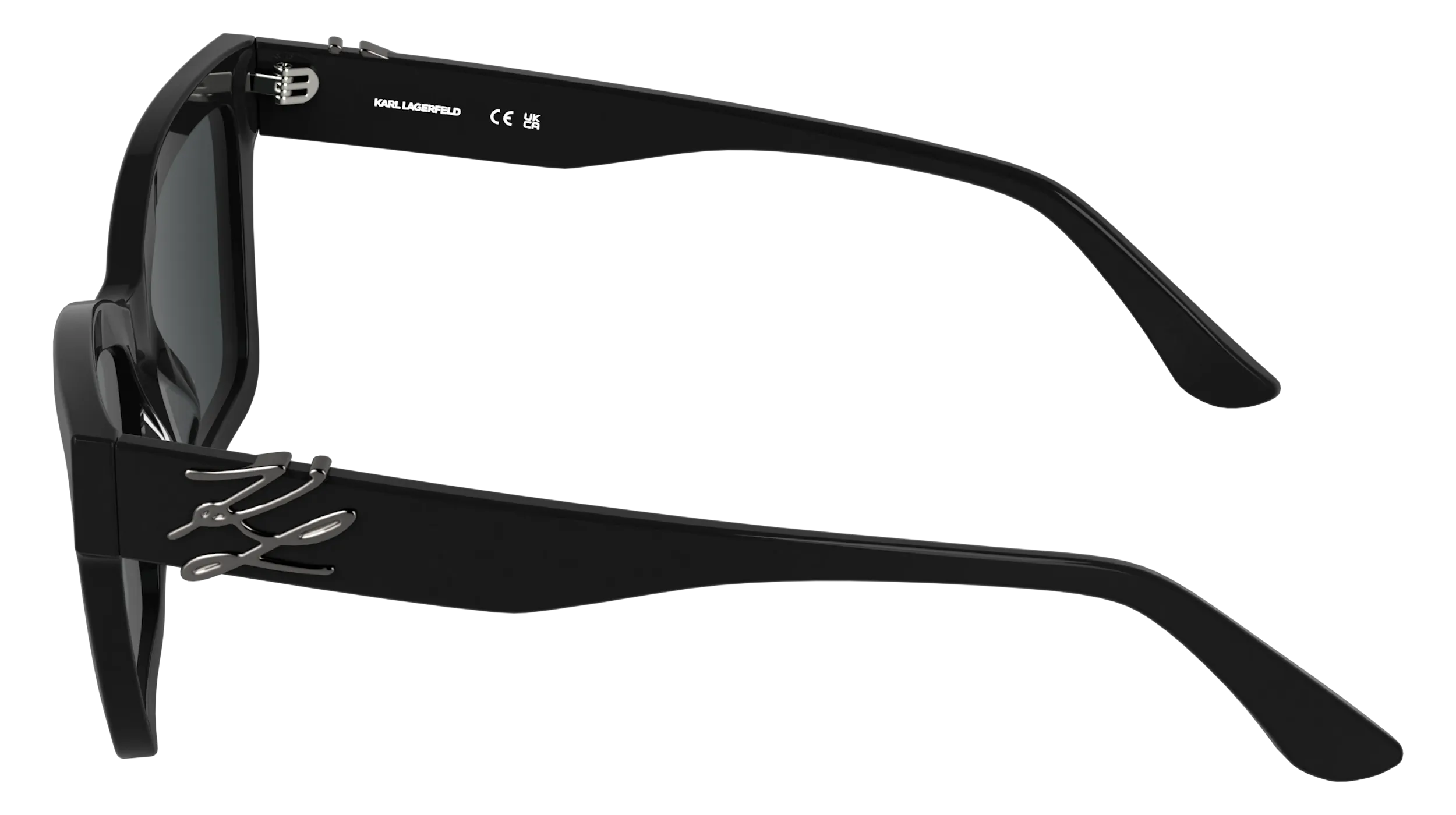 Karl Lagerfeld KL6220S 001 Occhiali da sole Acetato Nero Grigio Squadrata Normale - immagine 3