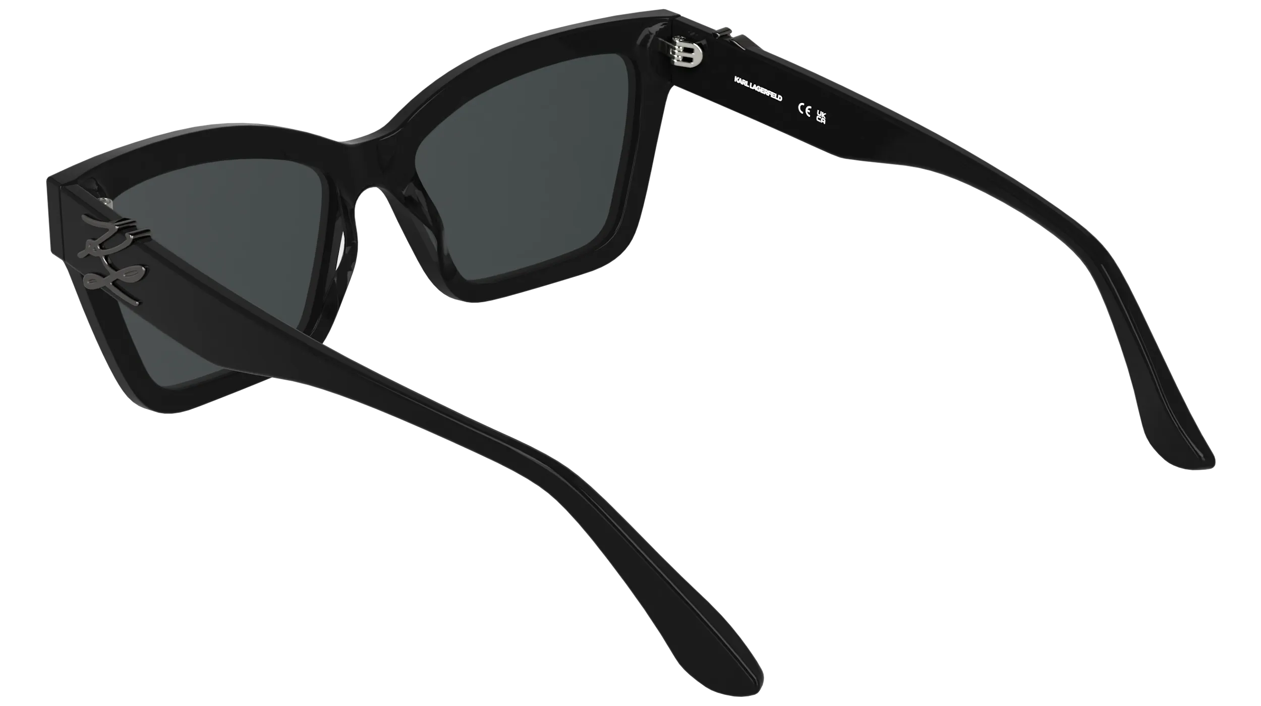 Karl Lagerfeld KL6220S 001 Occhiali da sole Acetato Nero Grigio Squadrata Normale - immagine 4