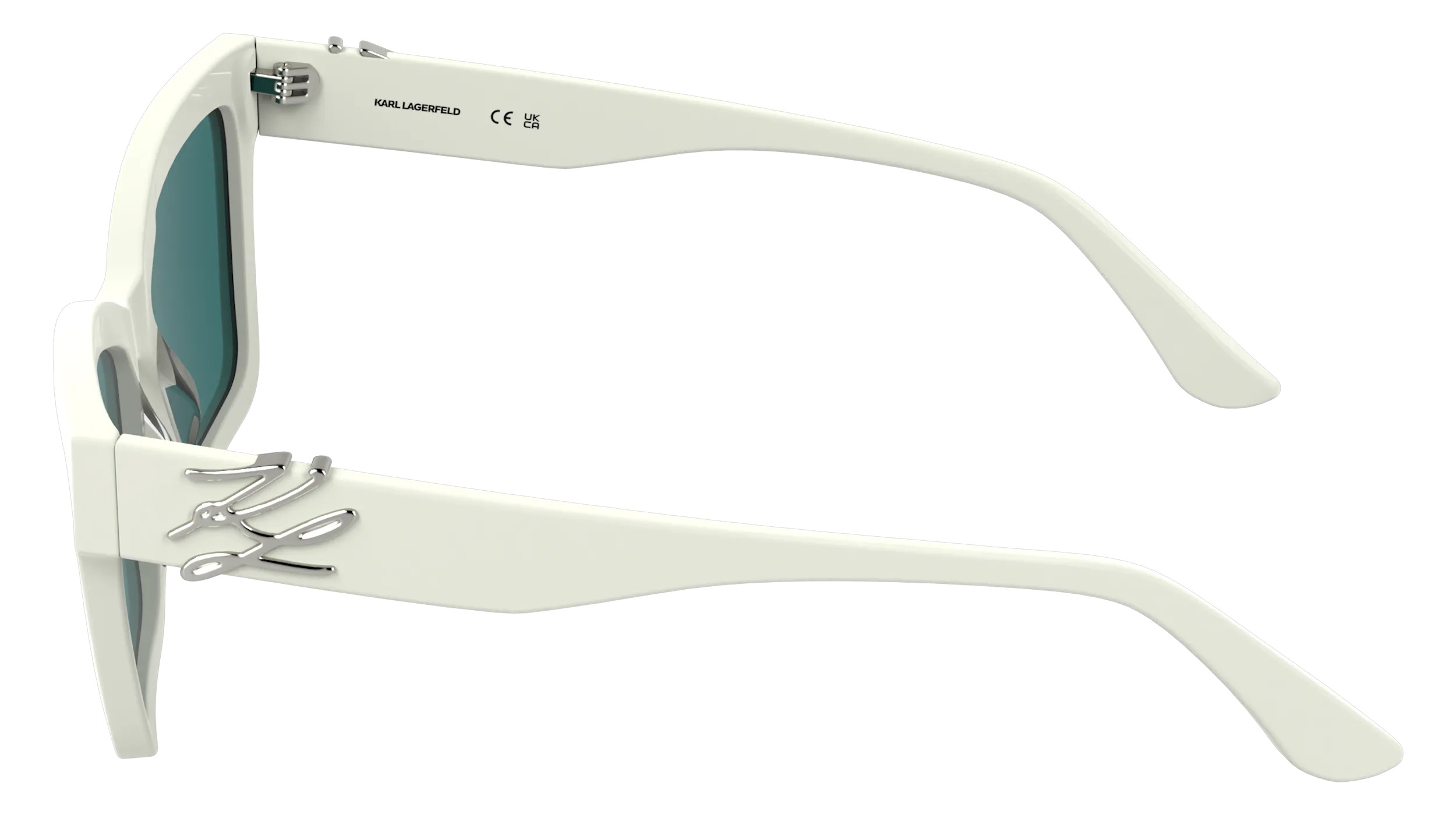 Karl Lagerfeld KL6220S 105 Occhiali da sole Acetato Bianco Verde / Petrolio Squadrata Normale - immagine 3