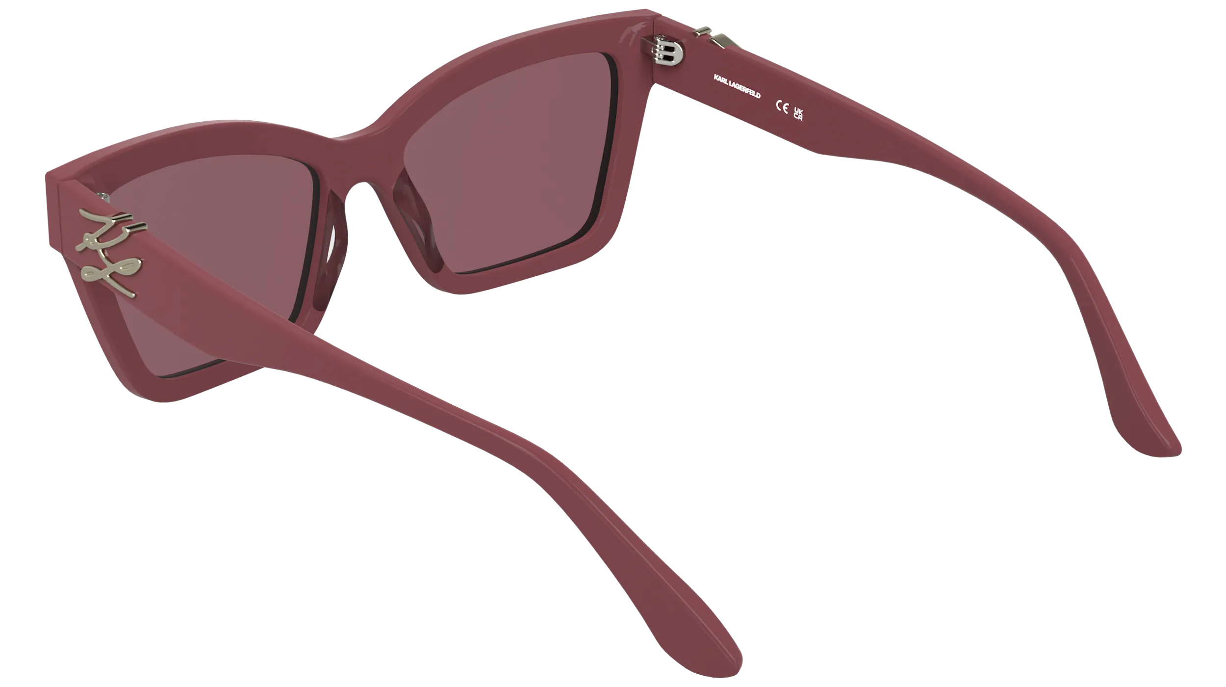 Karl Lagerfeld KL6220S 652 Occhiali da sole Acetato Rosa Rosso Squadrata Normale - immagine 4