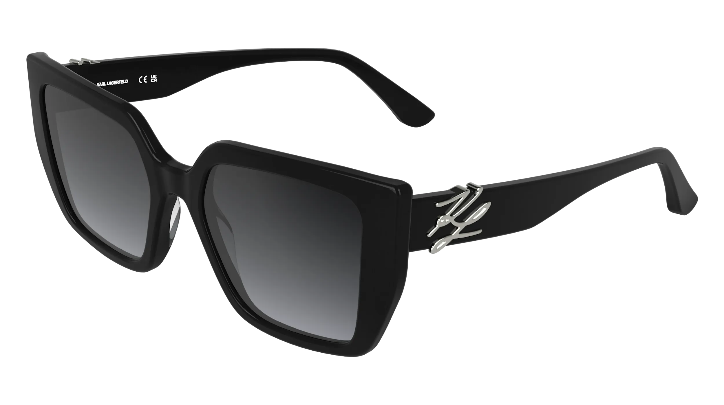 Karl Lagerfeld KL6221S 001 Occhiali da sole Acetato Nero Cat Eye Normale - immagine 1