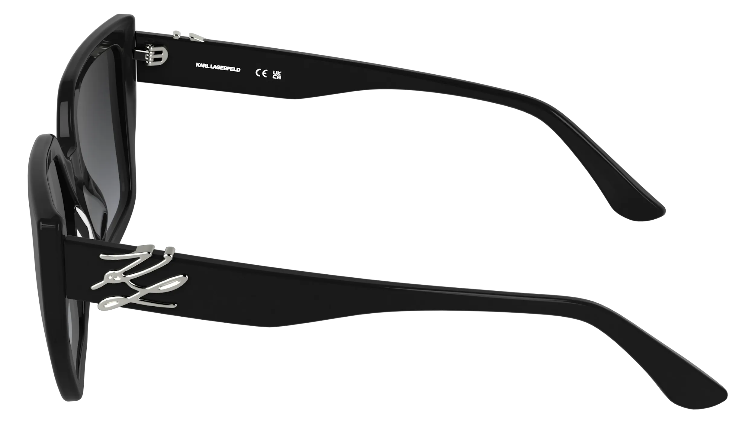 Karl Lagerfeld KL6221S 001 Occhiali da sole Acetato Nero Cat Eye Normale - immagine 3