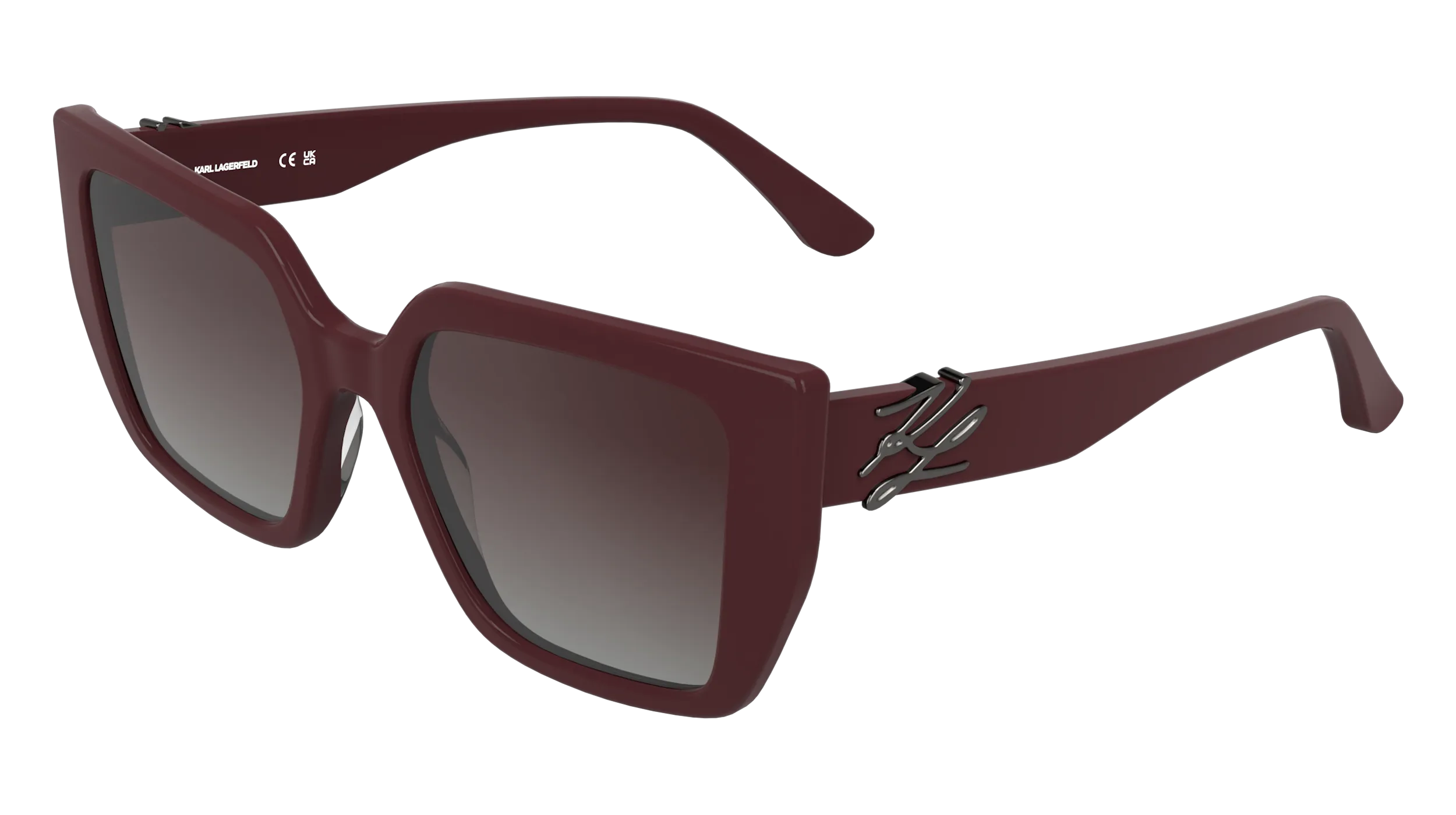 Karl Lagerfeld KL6221S 602 Occhiali da sole Acetato Rosso Viola Cat Eye Normale Sfumato - immagine 1