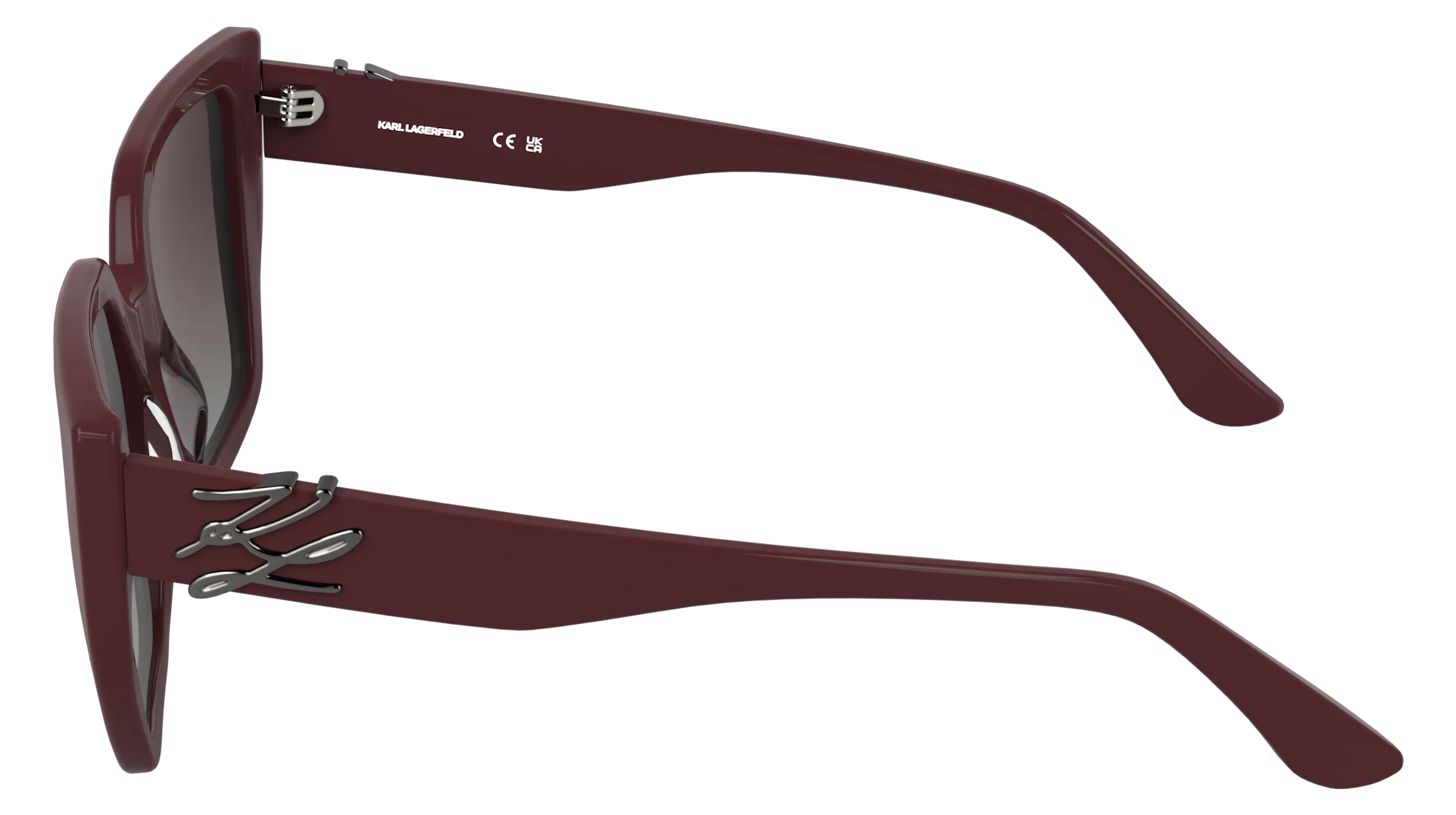 Karl Lagerfeld KL6221S 602 Occhiali da sole Acetato Rosso Viola Cat Eye Normale Sfumato - immagine 3