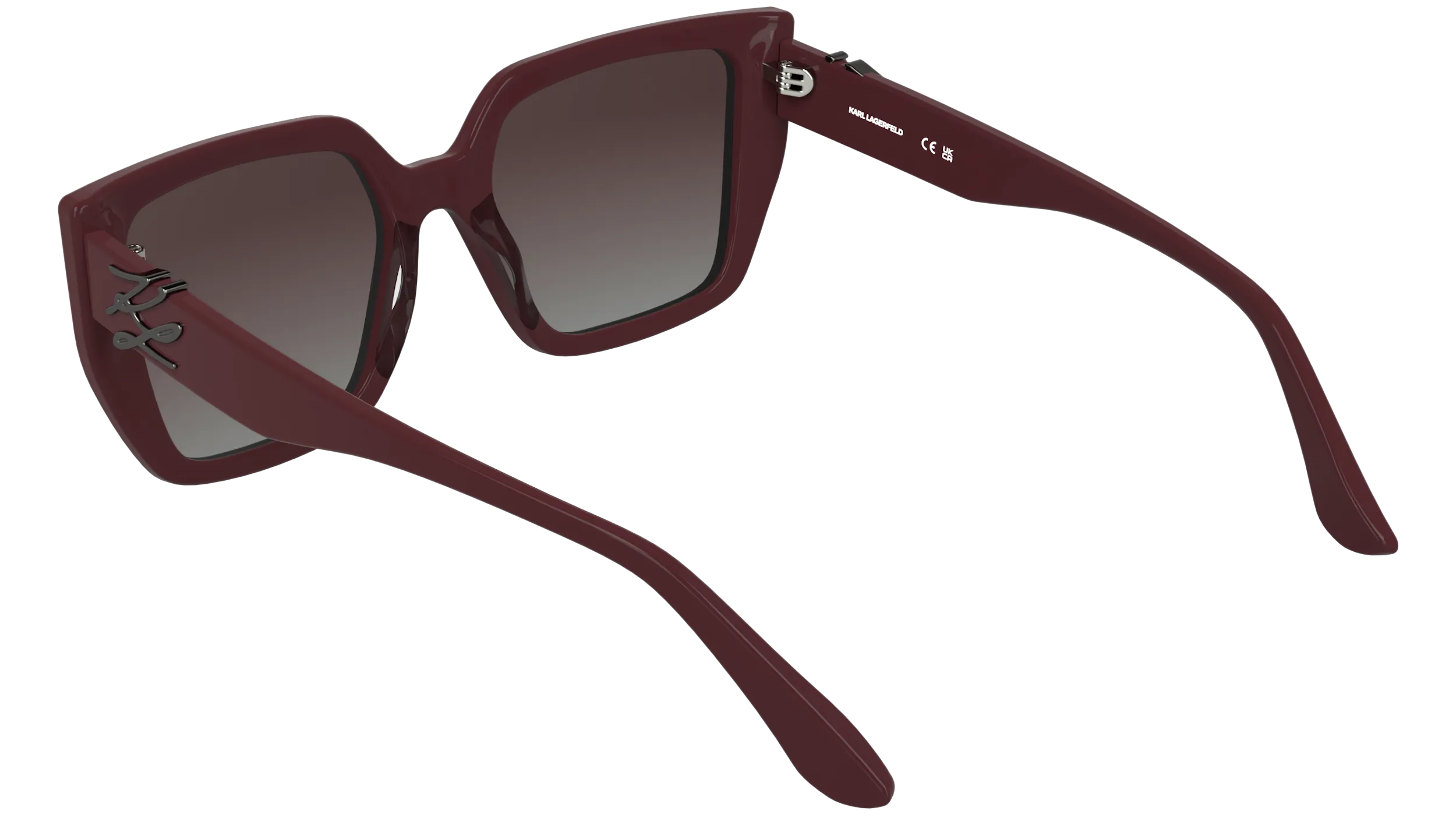 Karl Lagerfeld KL6221S 602 Occhiali da sole Acetato Rosso Viola Cat Eye Normale Sfumato - immagine 4