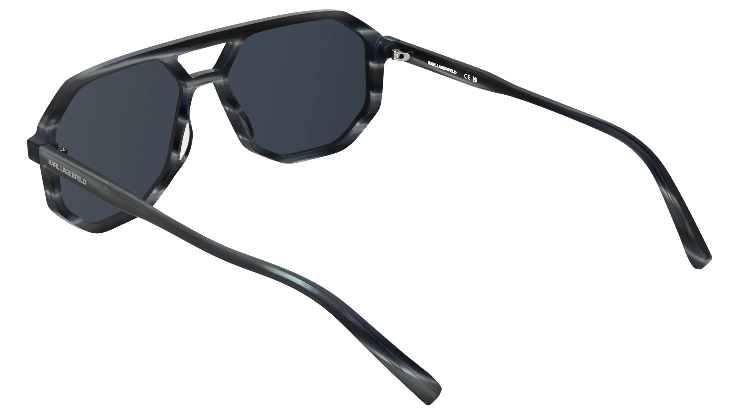 Karl Lagerfeld KL6226S 422 Occhiali da sole Acetato Blu Nero Squadrata Normale - immagine 4