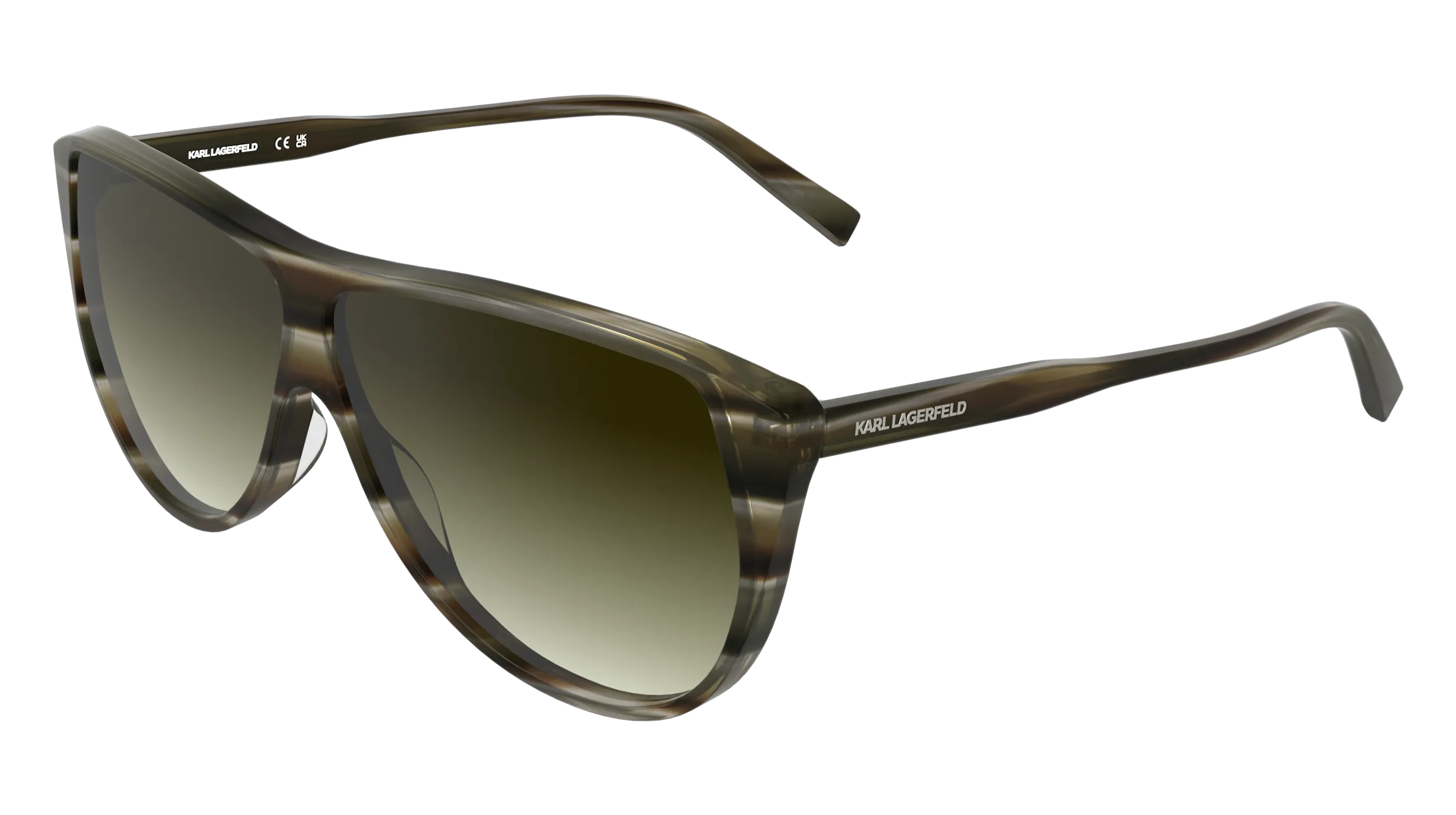 Karl Lagerfeld KL6227S 261 Occhiali da sole Acetato Verde Marrone Pilot Normale - immagine 1