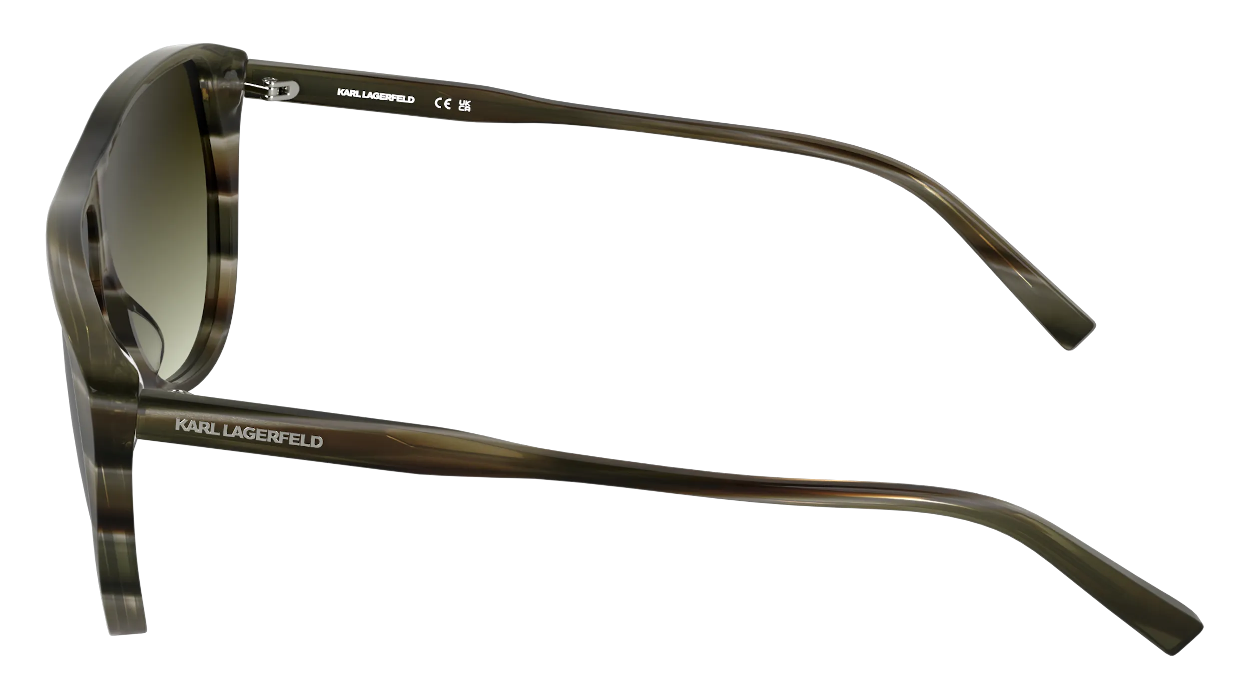 Karl Lagerfeld KL6227S 261 Occhiali da sole Acetato Verde Marrone Pilot Normale - immagine 3