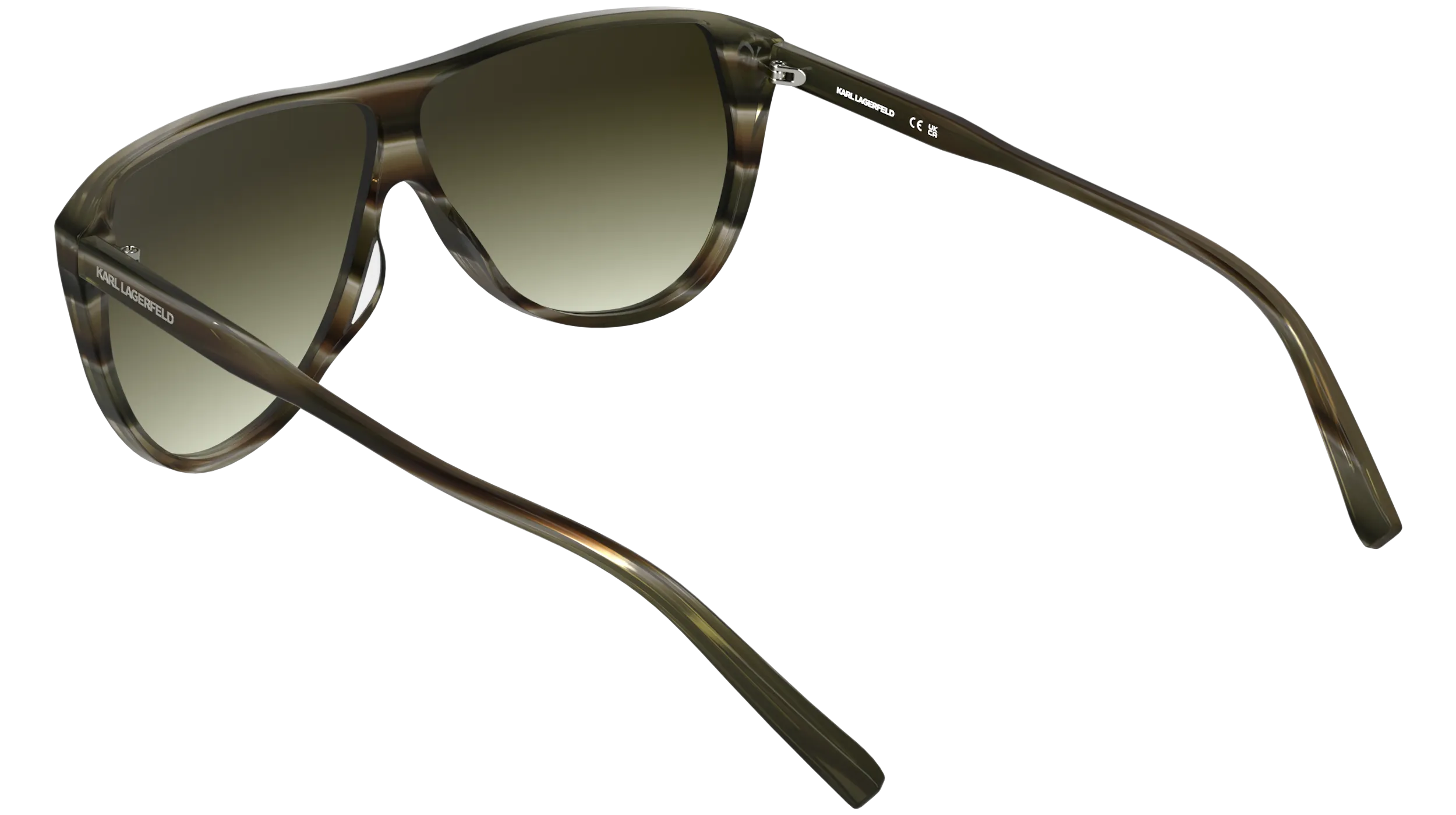 Karl Lagerfeld KL6227S 261 Occhiali da sole Acetato Verde Marrone Pilot Normale - immagine 4