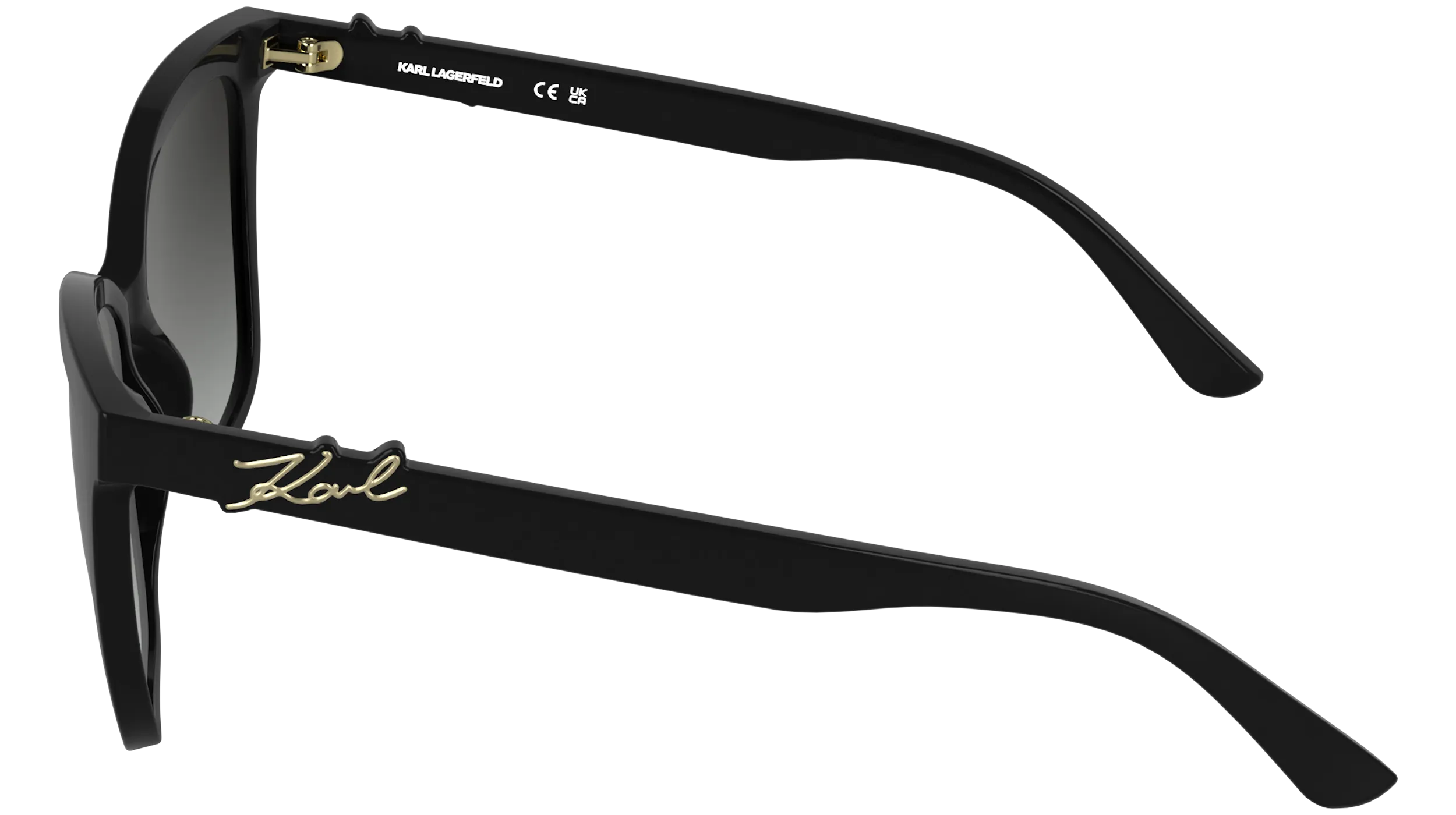 Karl Lagerfeld KL6223S 001 Occhiali da sole Bio-iniettato Nero Fumo Squadrata Normale - immagine 3