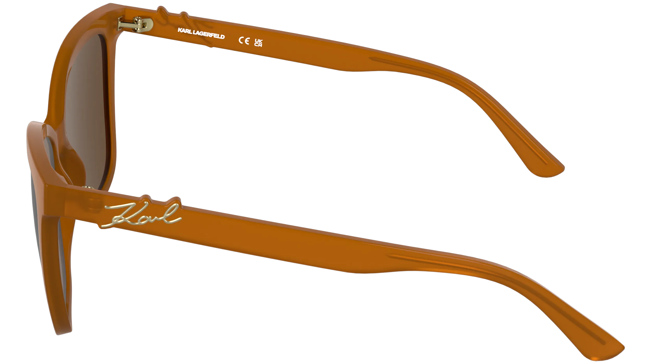 Karl Lagerfeld KL6223S 800 Occhiali da sole Bio-iniettato Arancione Marrone Squadrata Normale - immagine 3