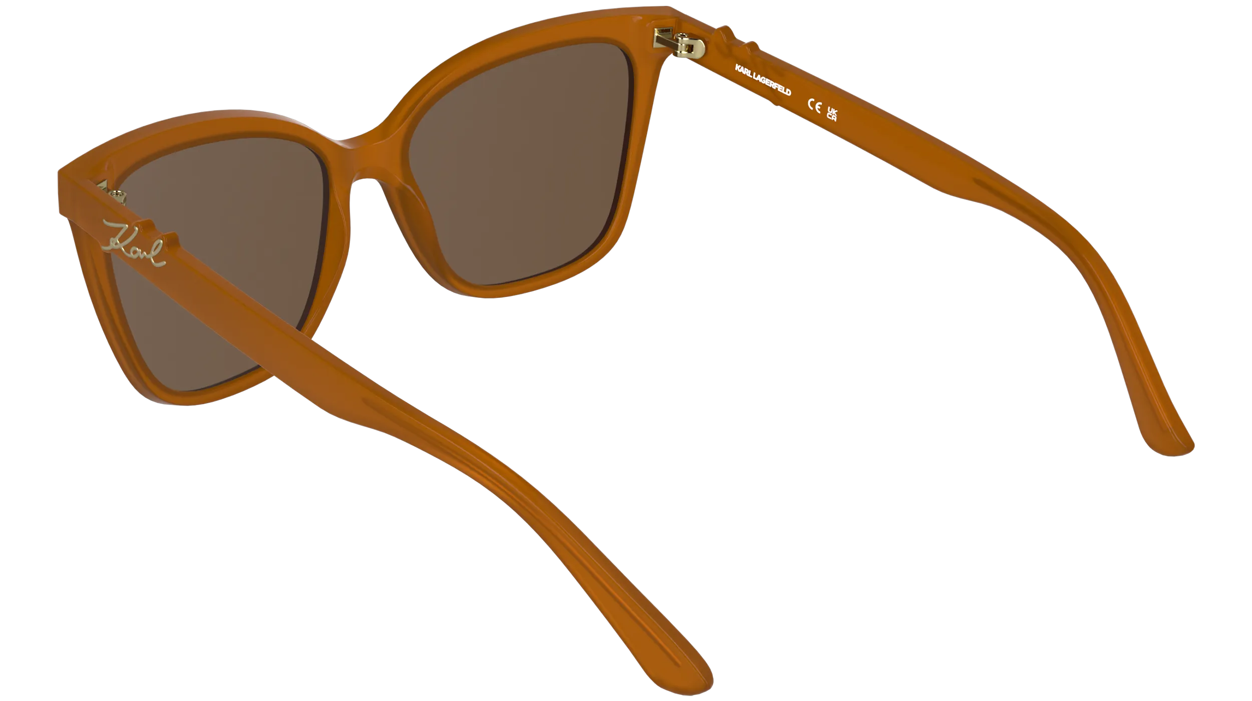 Karl Lagerfeld KL6223S 800 Occhiali da sole Bio-iniettato Arancione Marrone Squadrata Normale - immagine 4