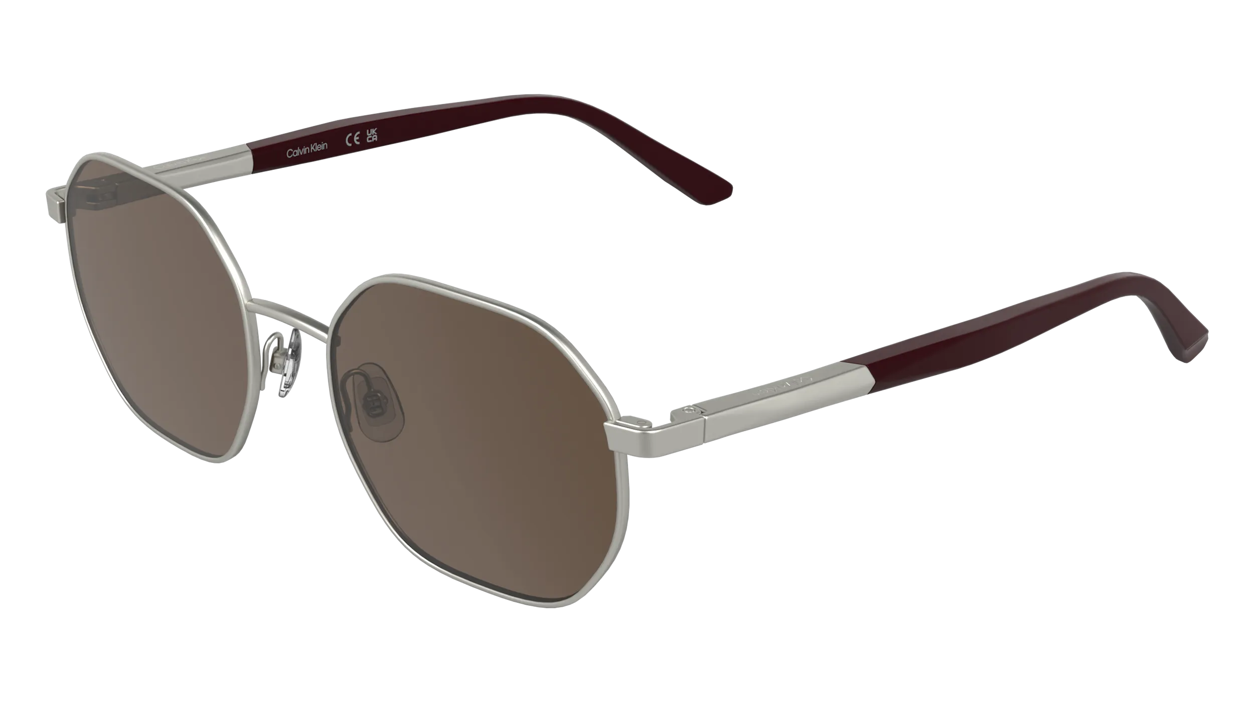 Calvin Klein CK25110S 045 Occhiali da sole Metallo Argento Rosso Squadrata Normale - immagine 1