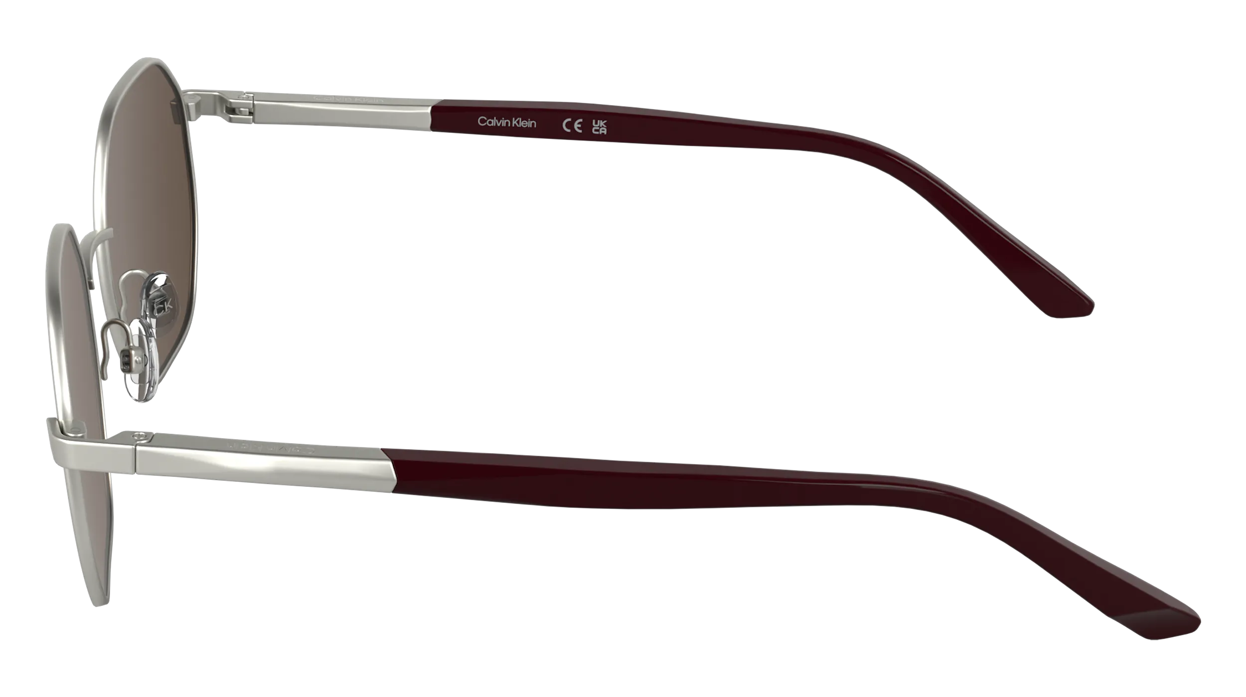 Calvin Klein CK25110S 045 Occhiali da sole Metallo Argento Rosso Squadrata Normale - immagine 3