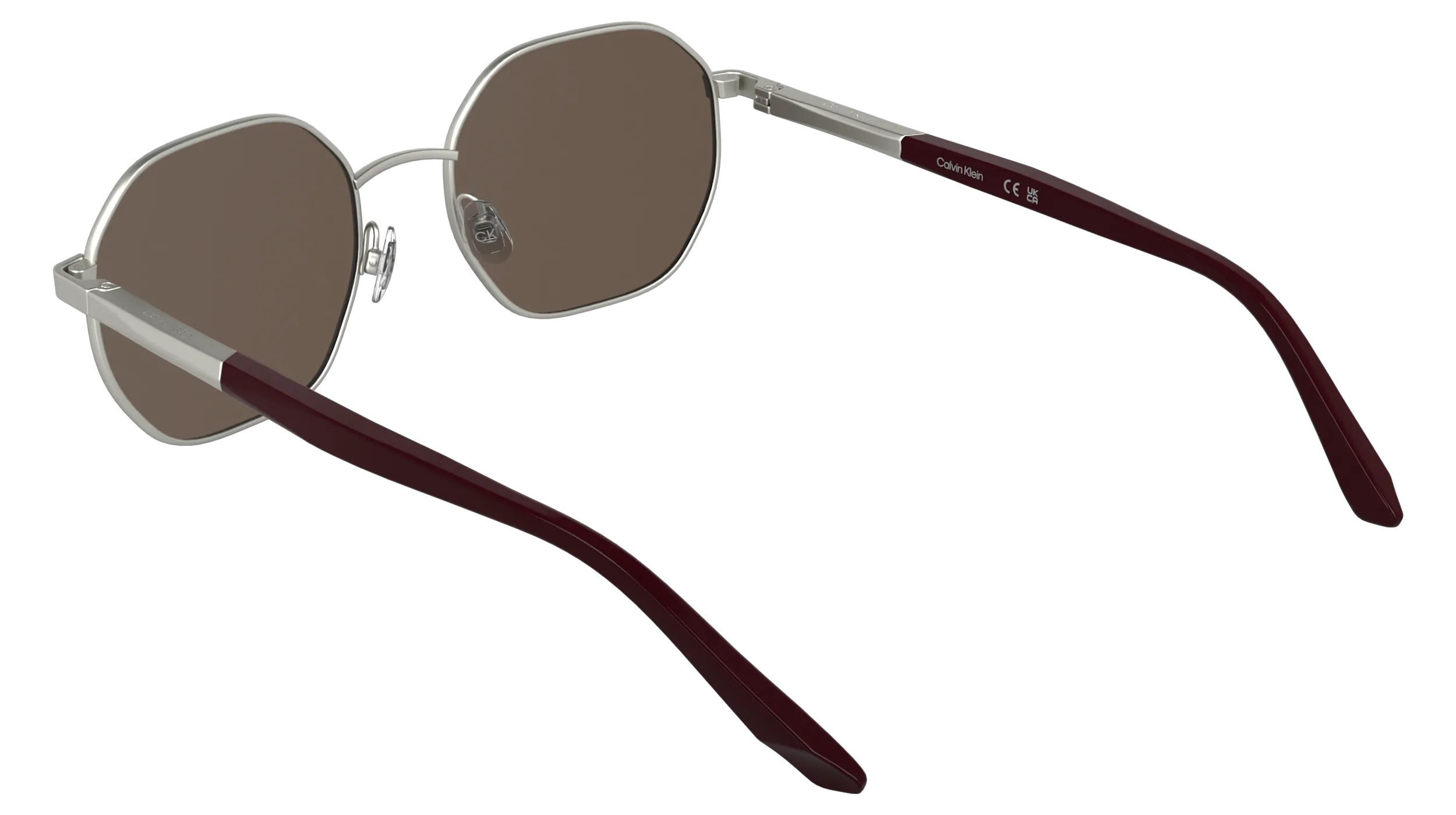 Calvin Klein CK25110S 045 Occhiali da sole Metallo Argento Rosso Squadrata Normale - immagine 4