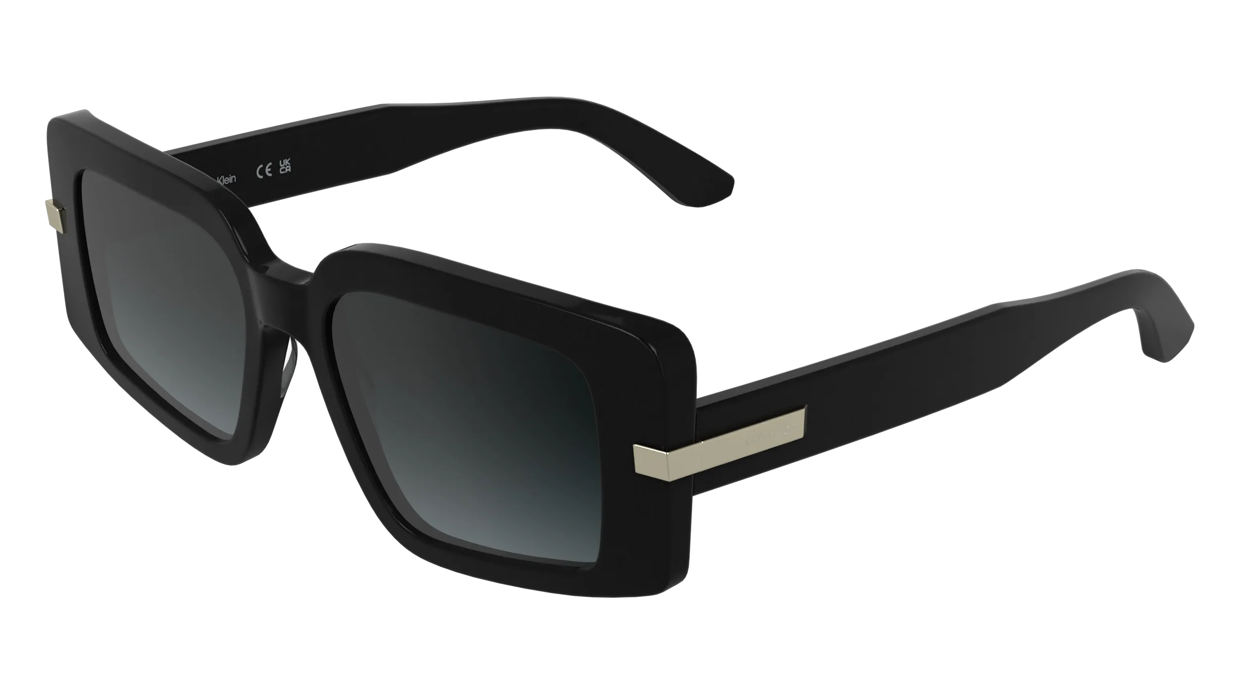Calvin Klein CK25533S 001 Occhiali da sole Acetato Nero Squadrata Normale - immagine 1