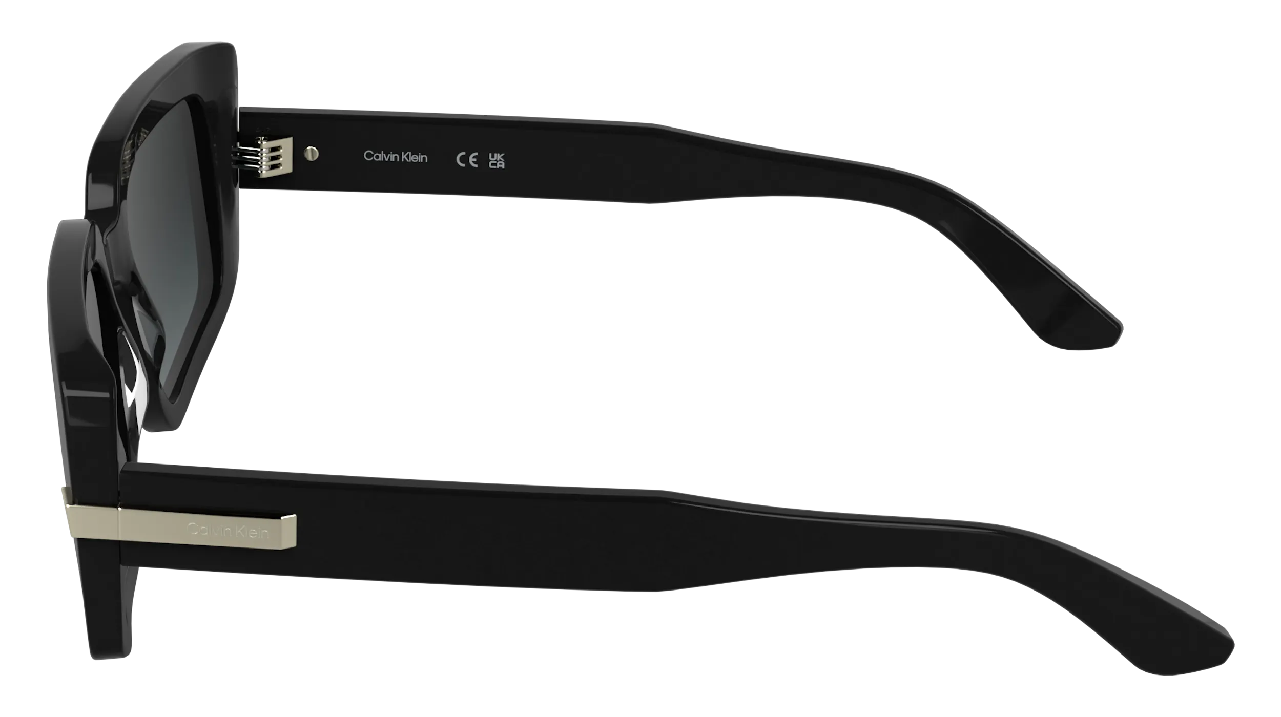 Calvin Klein CK25533S 001 Occhiali da sole Acetato Nero Squadrata Normale - immagine 3