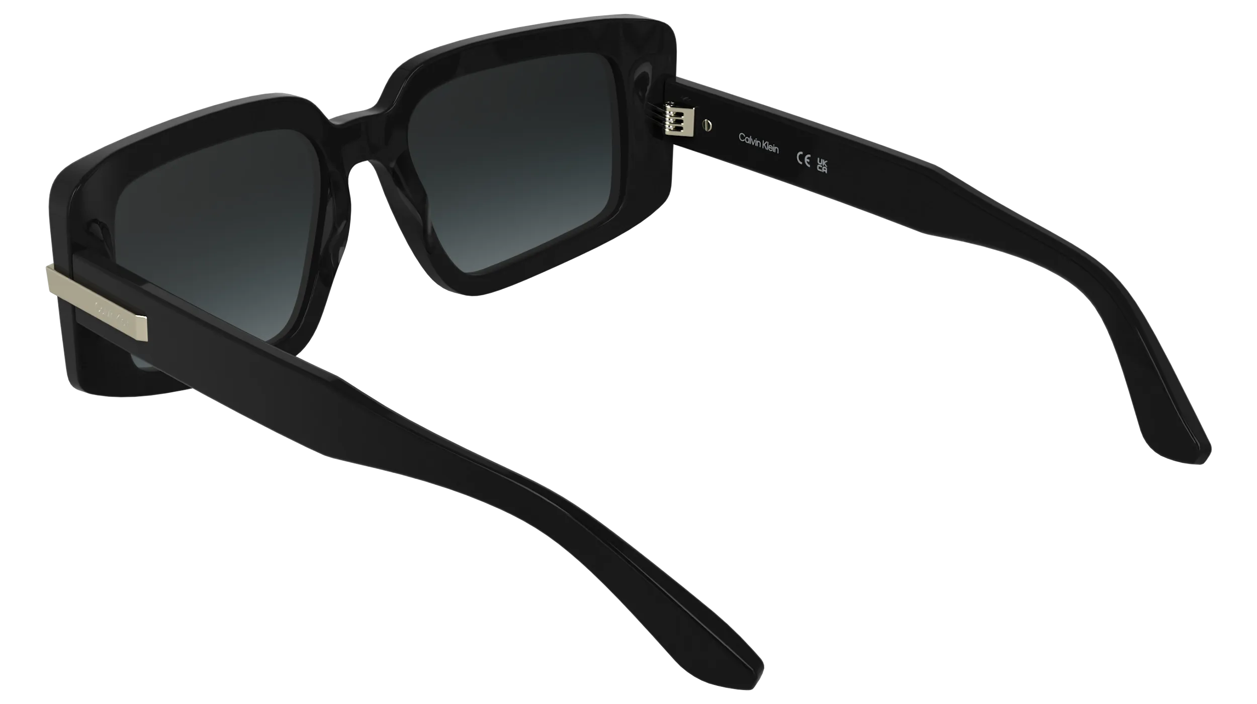 Calvin Klein CK25533S 001 Occhiali da sole Acetato Nero Squadrata Normale - immagine 4