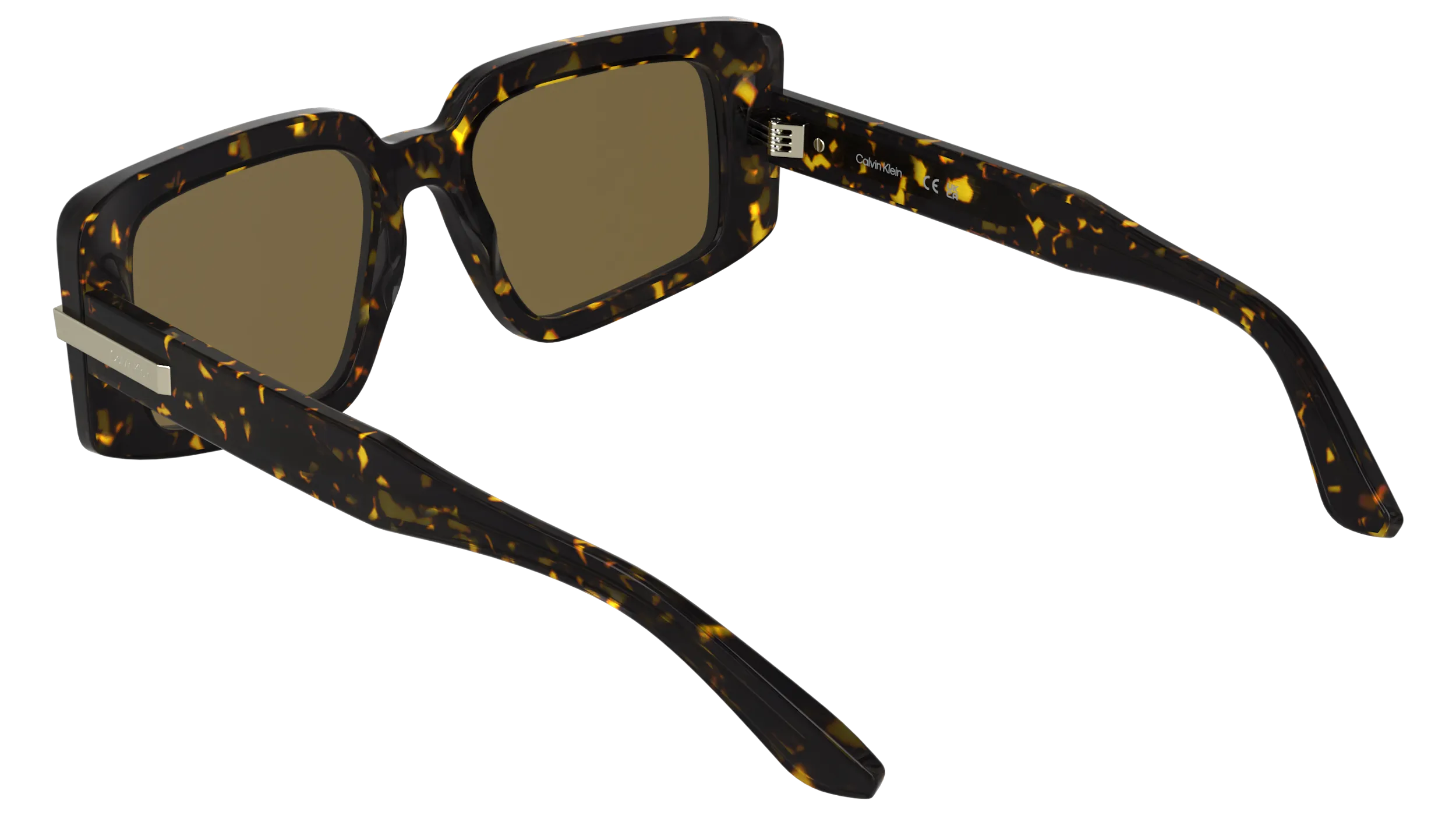 Calvin Klein CK25533S 240 Occhiali da sole Acetato Havana Marrone Squadrata Normale - immagine 4