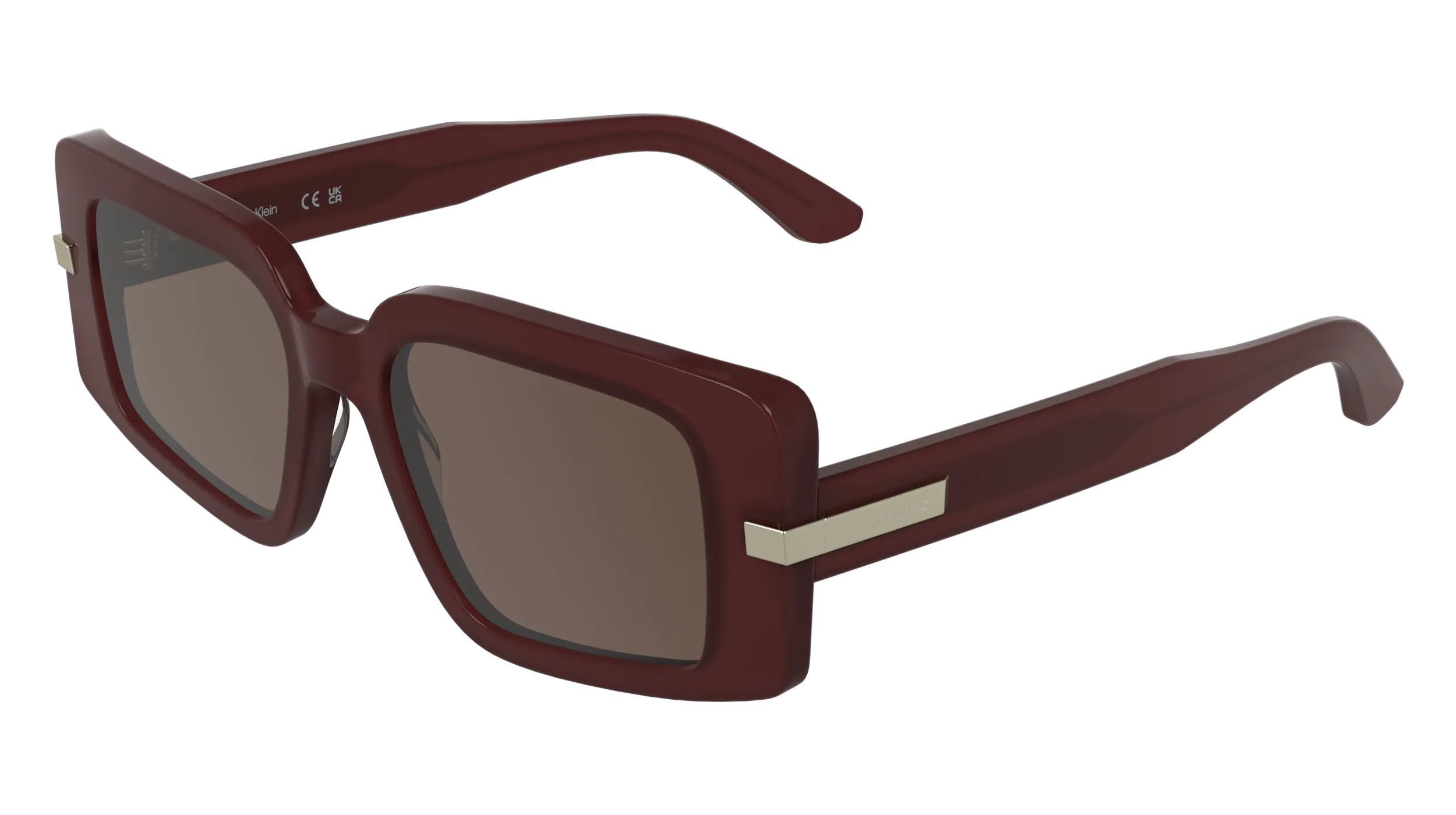 Calvin Klein CK25533S 605 Occhiali da sole Acetato Bordeaux Rosso Squadrata Normale - immagine 1