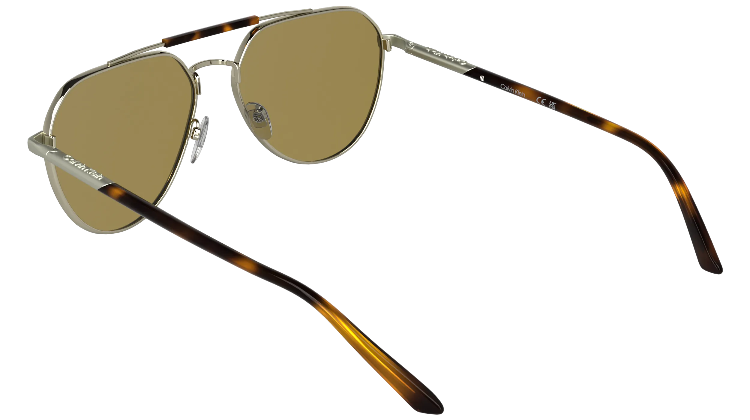 Calvin Klein CK26100S 716 Occhiali da sole Metallo Oro Pilot Normale - immagine 4