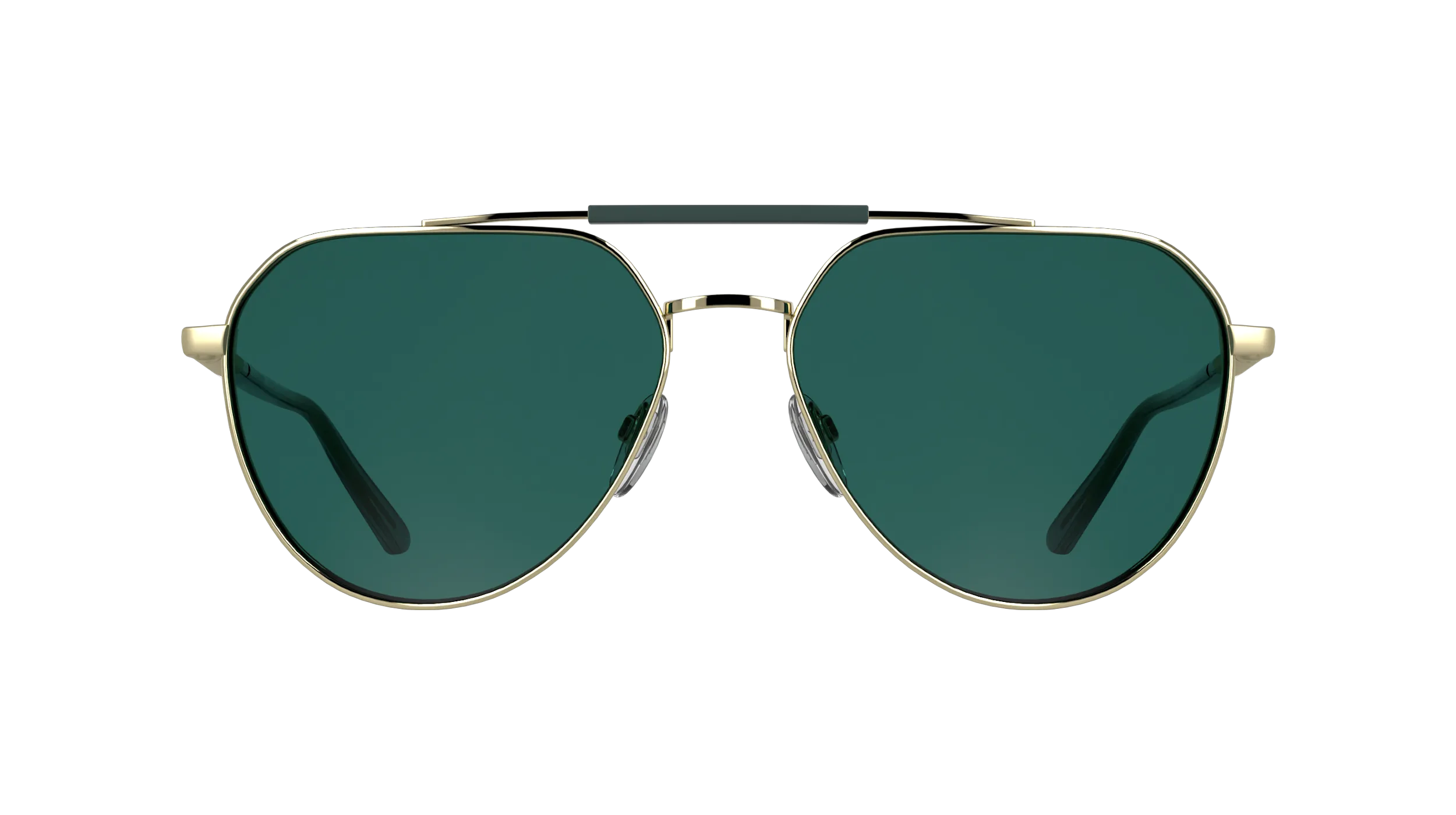 Calvin Klein CK26100S 717 Occhiali da sole Metallo Oro Verde / Petrolio Pilot Normale - immagine 2