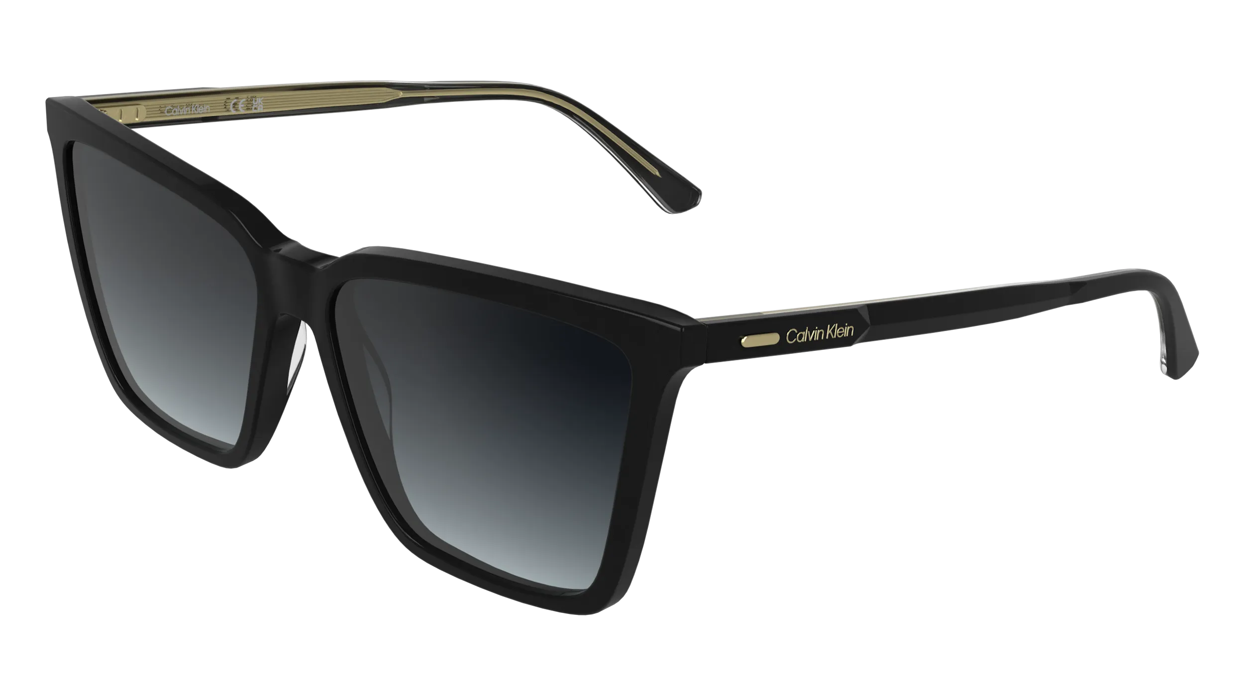 Calvin Klein CK26506S 001 Occhiali da sole Acetato Nero Farfalla Normale - immagine 1