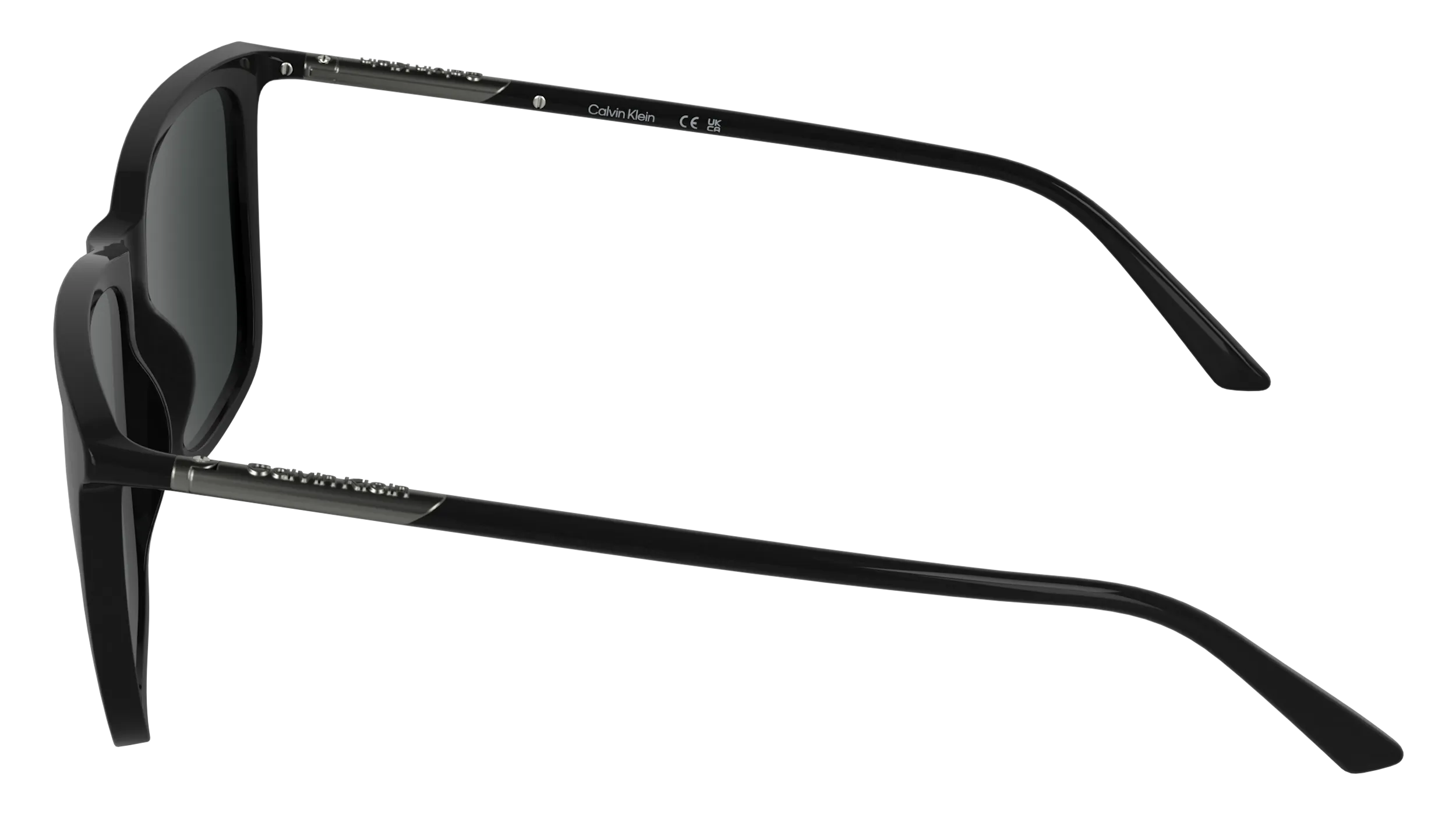 Calvin Klein CK26500S 001 Occhiali da sole Bio-iniettato Nero Grigio Squadrata Normale - immagine 3