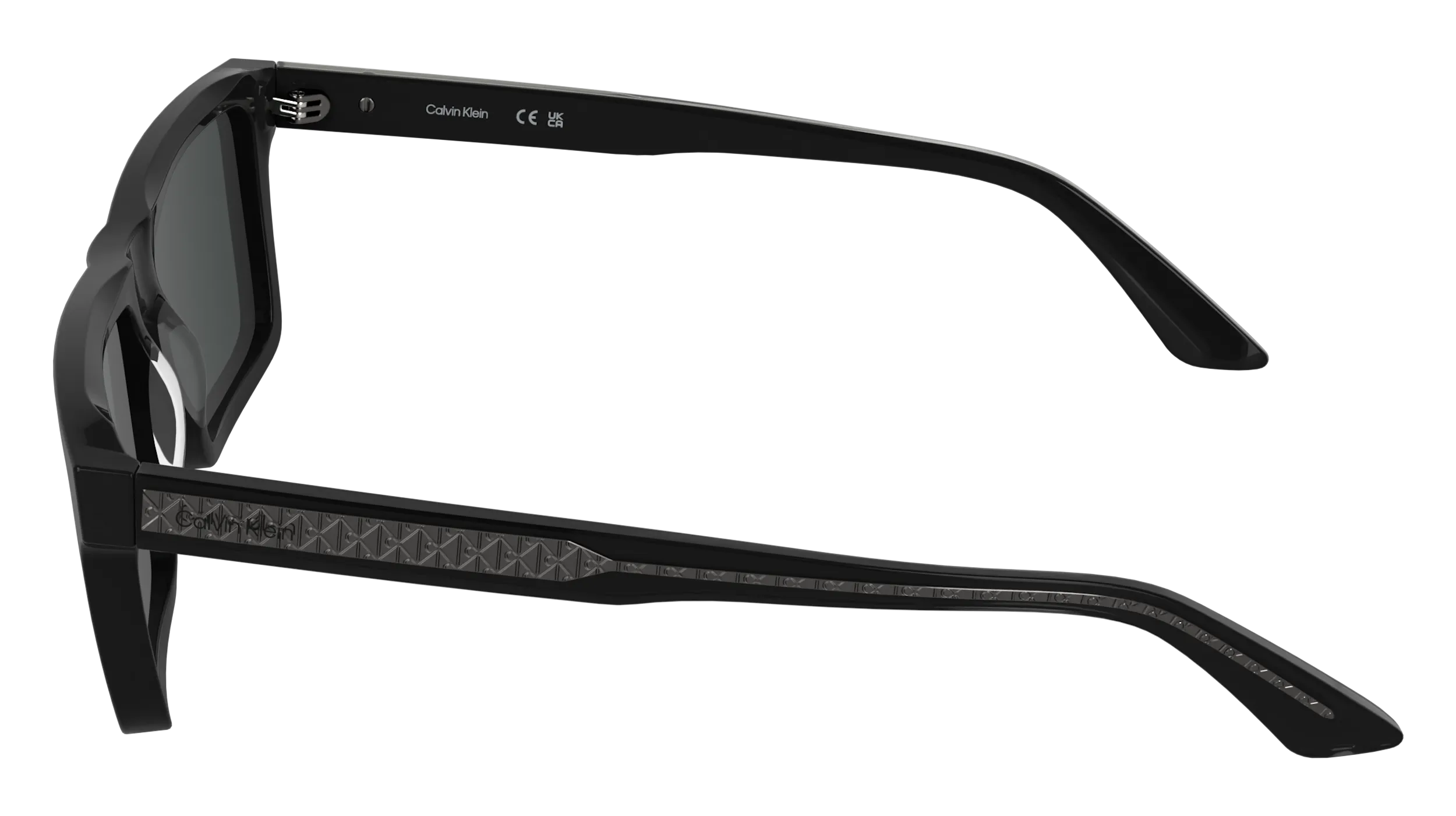 Calvin Klein CK26504S 001 Occhiali da sole Acetato Nero Fumo Squadrata Normale - immagine 3