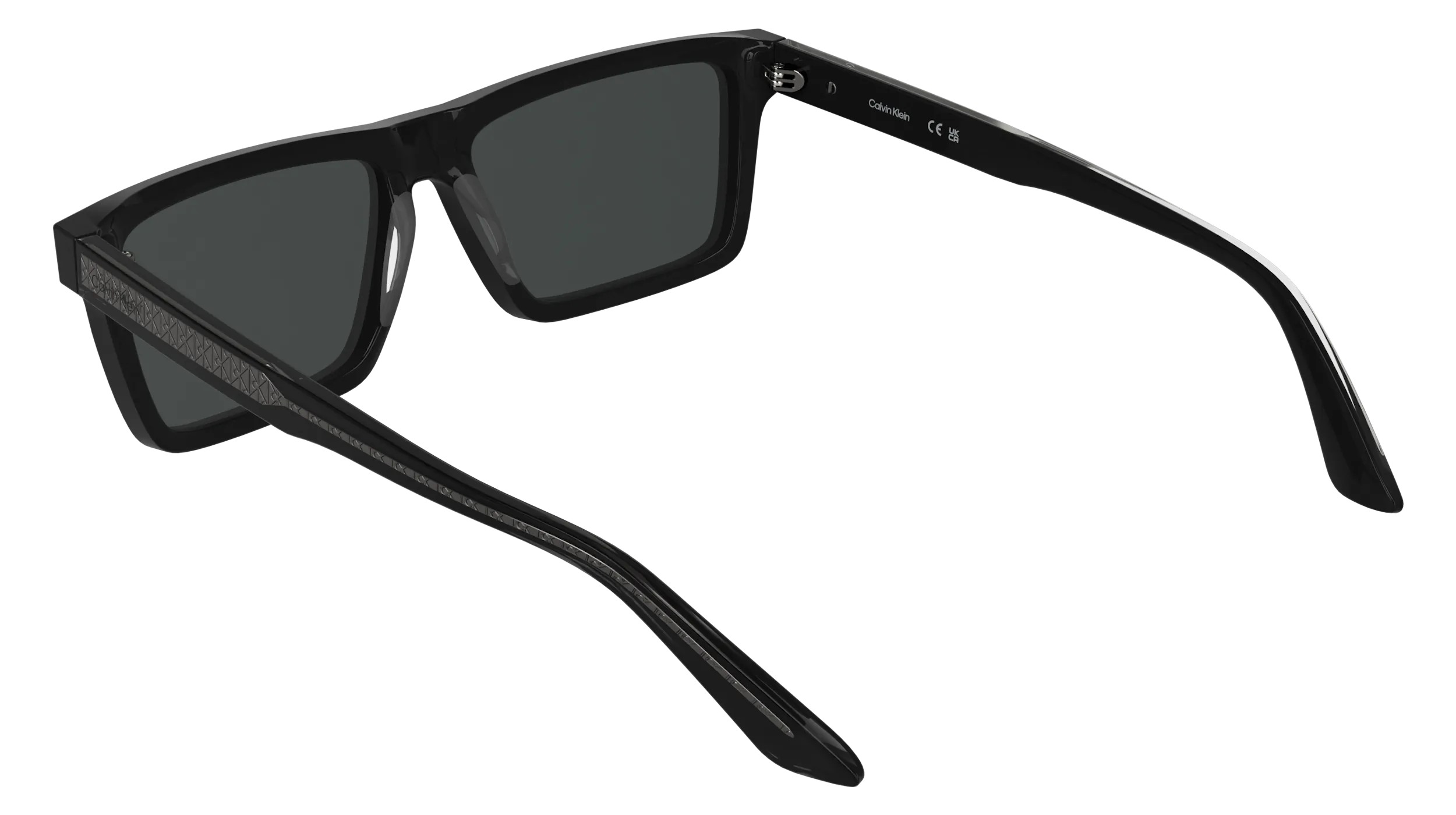 Calvin Klein CK26504S 001 Occhiali da sole Acetato Nero Fumo Squadrata Normale - immagine 4