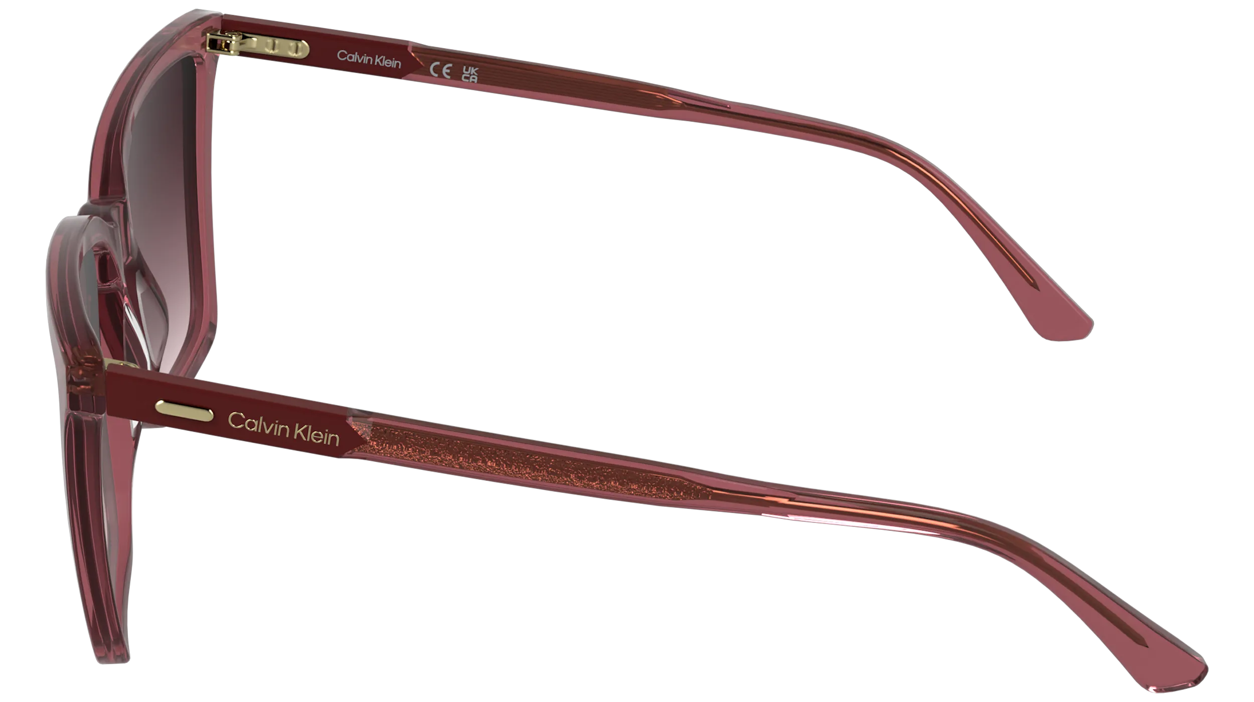 Calvin Klein CK26506S 605 Occhiali da sole Acetato Bordeaux Rosa Farfalla Normale - immagine 3