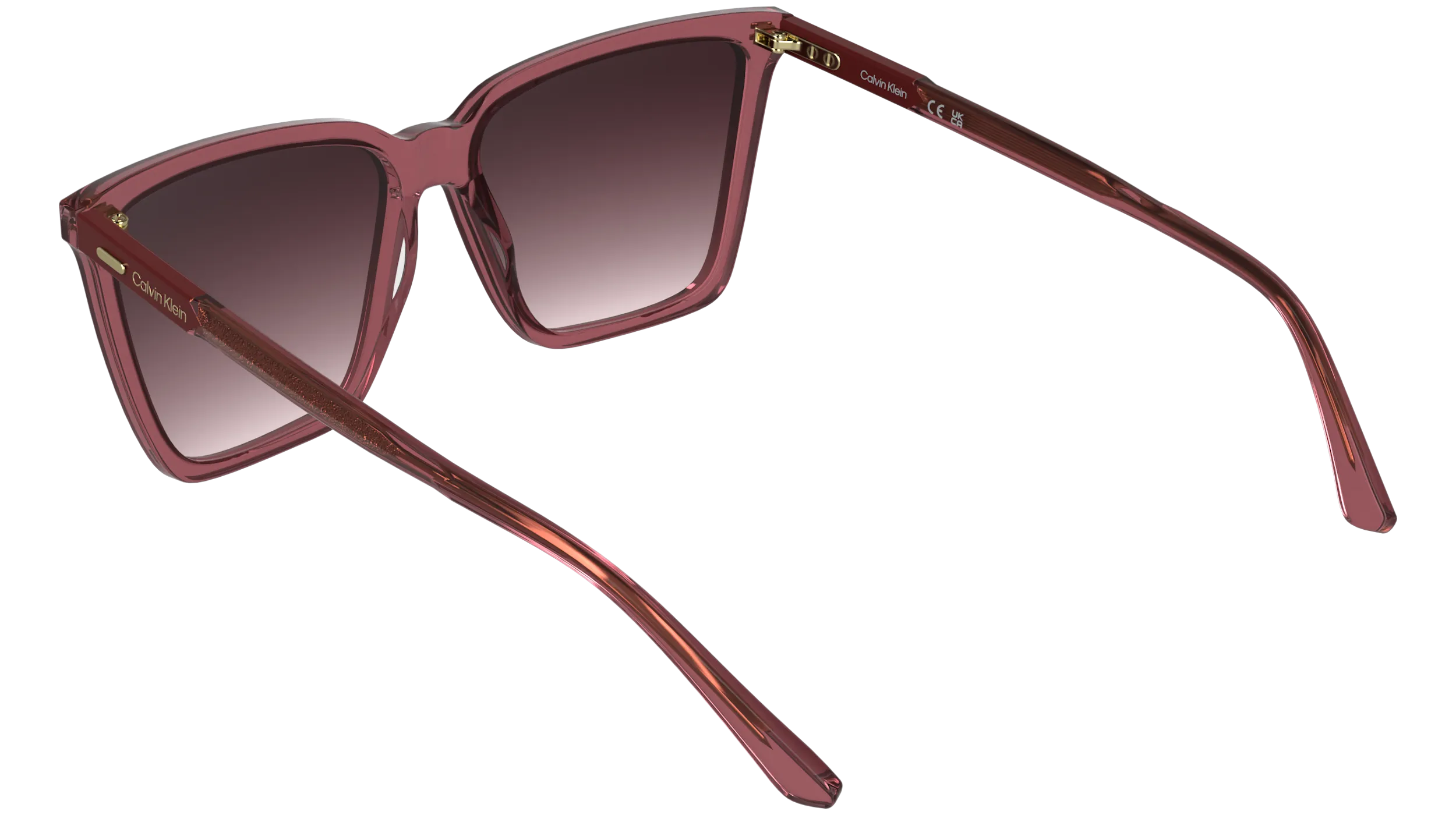 Calvin Klein CK26506S 605 Occhiali da sole Acetato Bordeaux Rosa Farfalla Normale - immagine 4