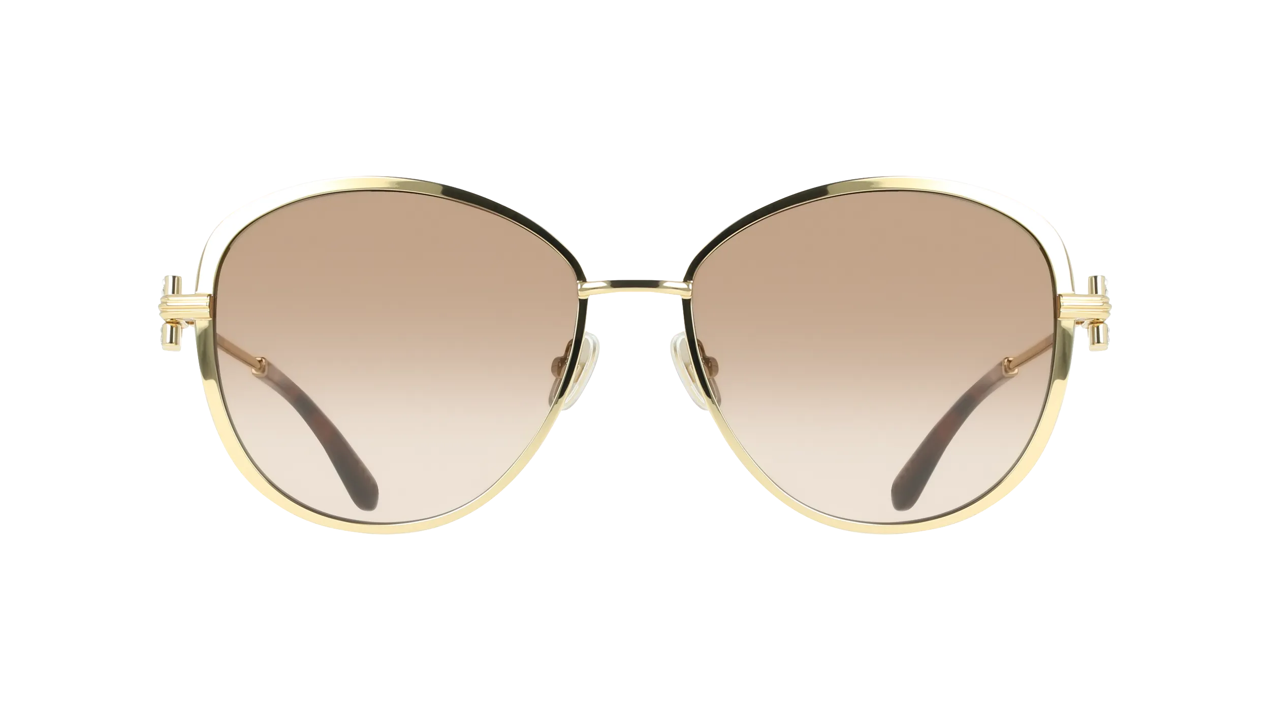 Ferragamo SF333SR 745 Occhiali da sole Metallo Oro Cat Eye Normale Sfumato - immagine 2