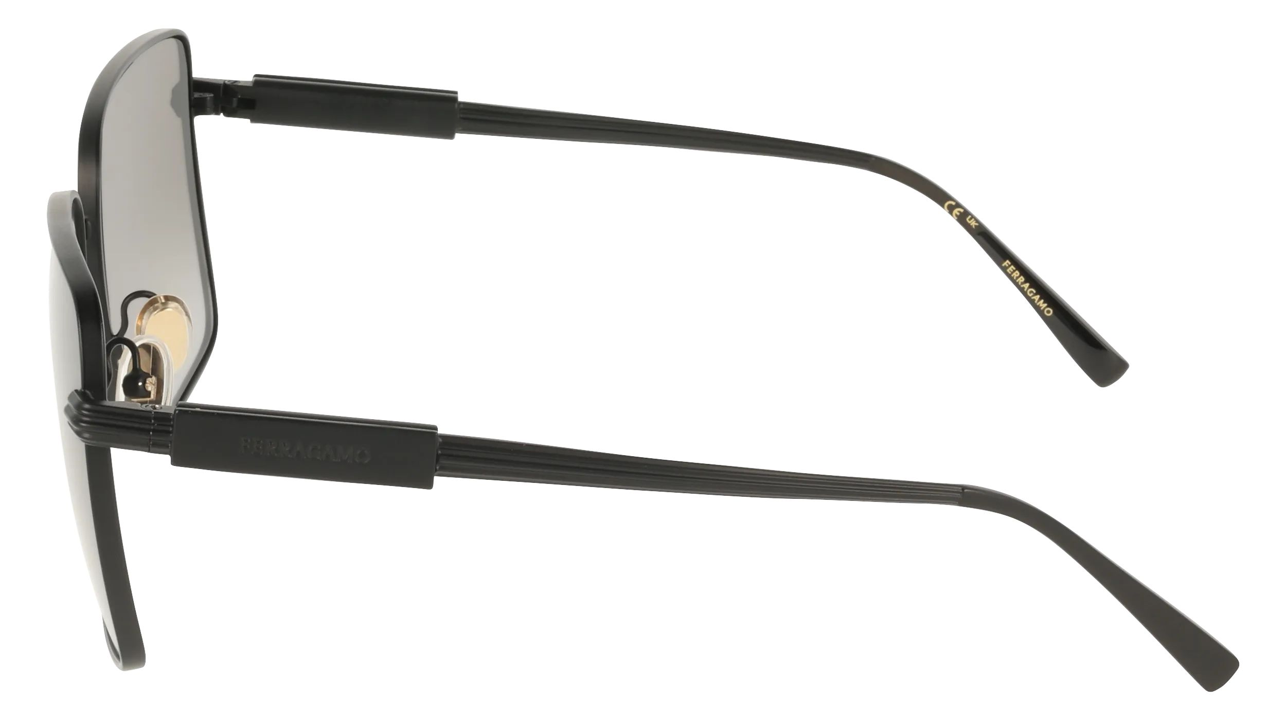 Ferragamo SF330S 002 Occhiali da sole Metallo Nero Squadrata Normale - immagine 3