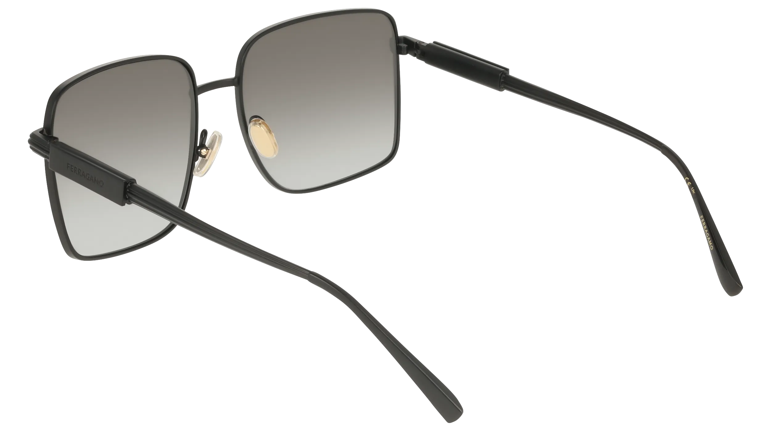 Ferragamo SF330S 002 Occhiali da sole Metallo Nero Squadrata Normale - immagine 4