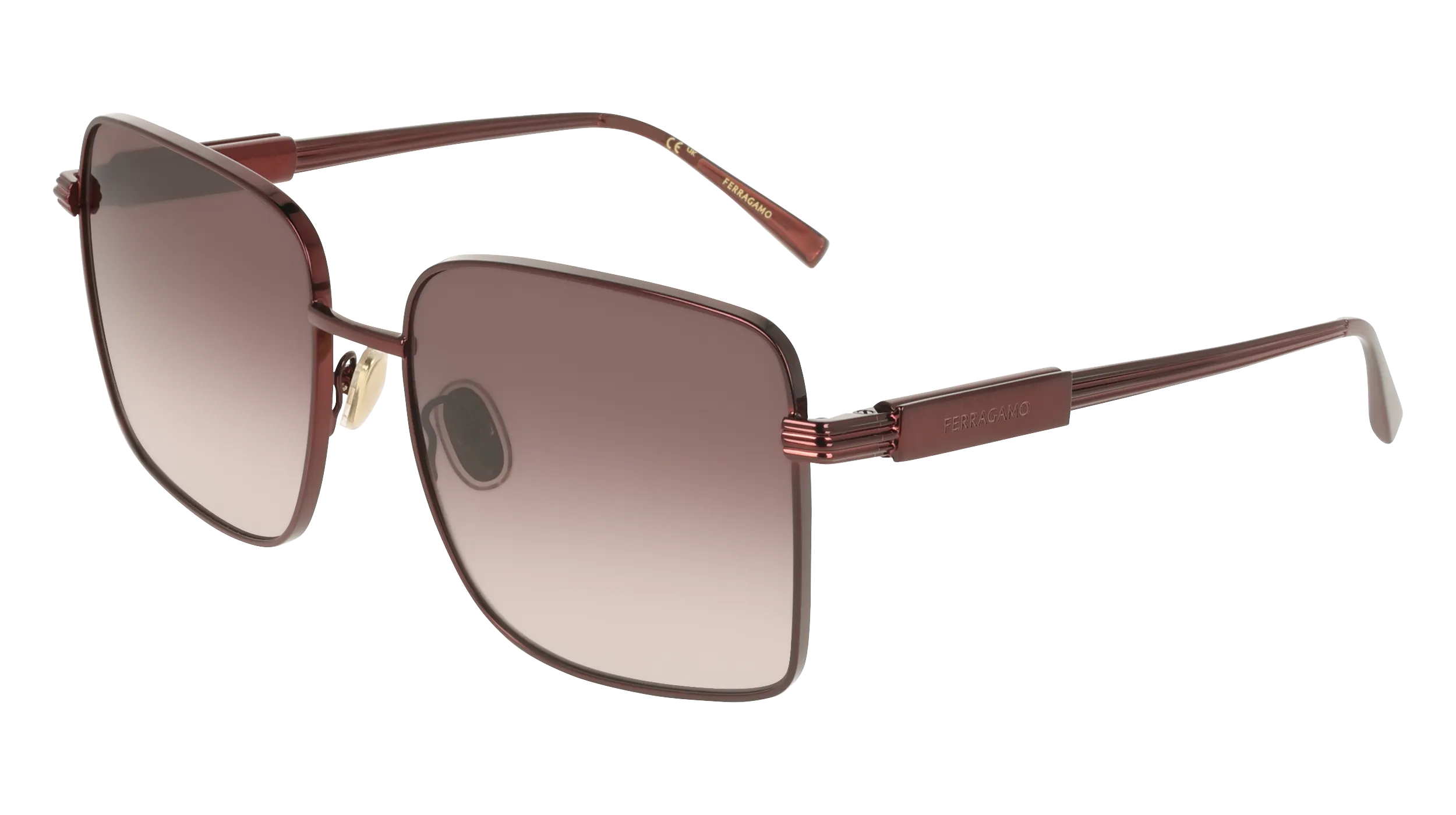 Ferragamo SF330S 606 Occhiali da sole Metallo Rosso Viola Squadrata Normale - immagine 1