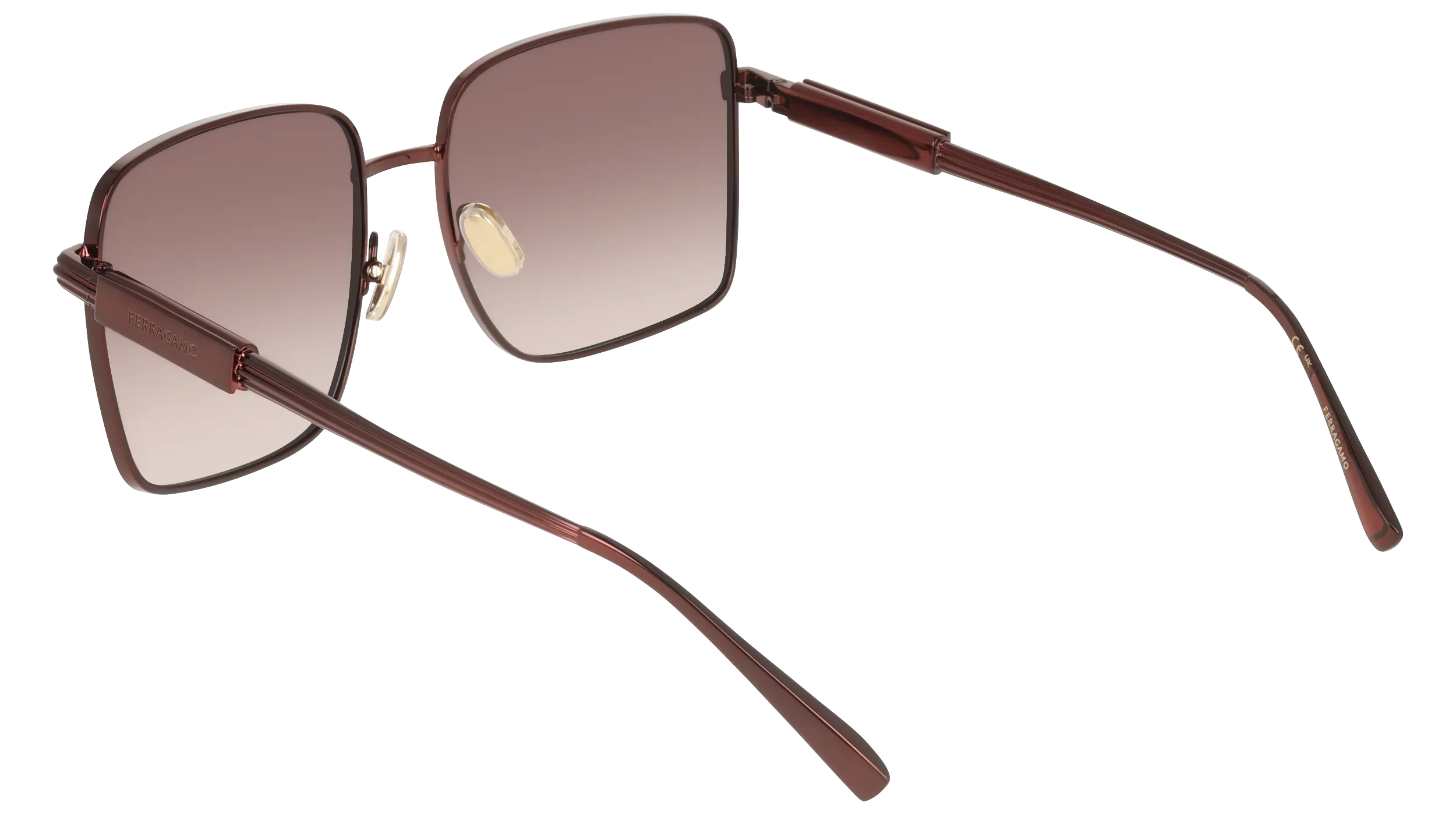 Ferragamo SF330S 606 Occhiali da sole Metallo Rosso Viola Squadrata Normale - immagine 4