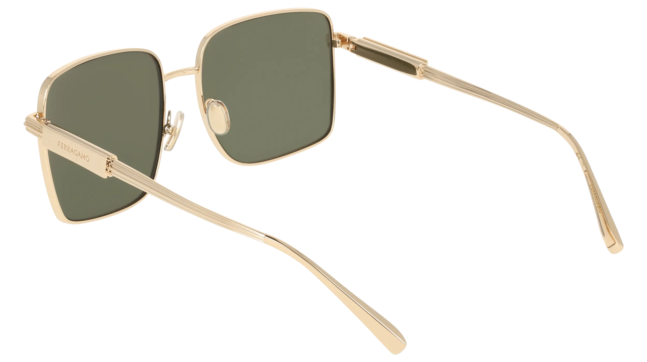 Ferragamo SF330S 752 Occhiali da sole Metallo Oro Squadrata Normale - immagine 4