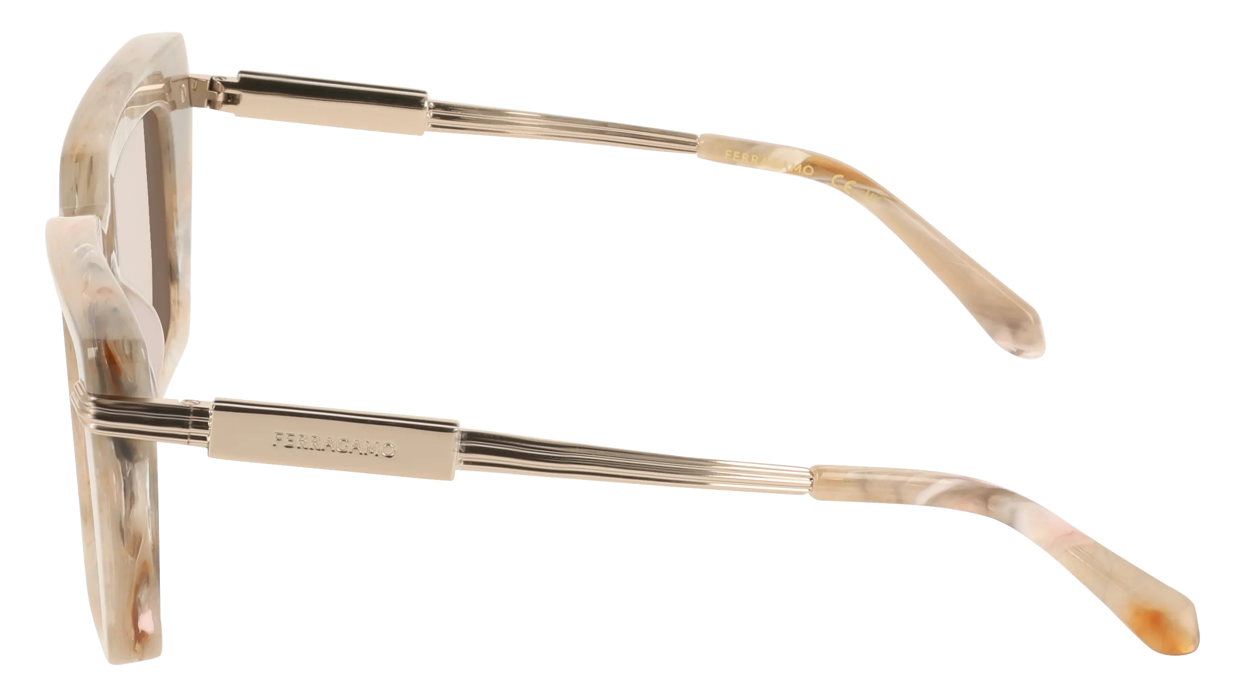 Ferragamo SF2089S 026 Occhiali da sole Acetato Marmo Squadrata Normale - immagine 3