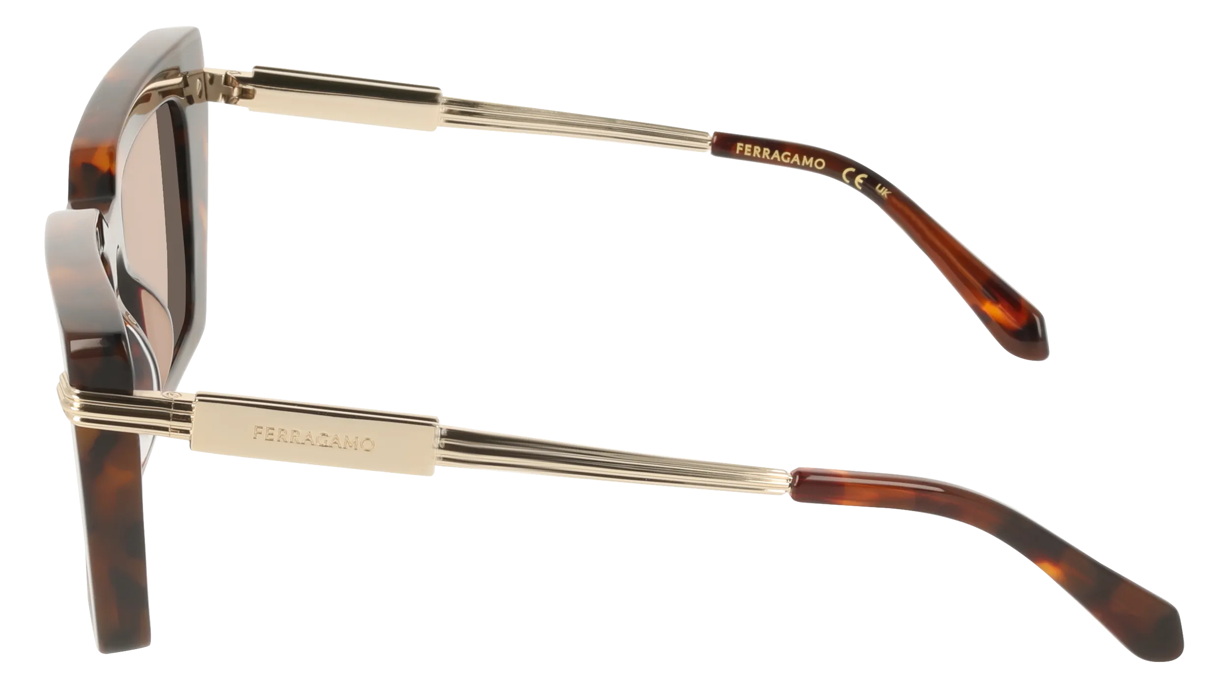 Ferragamo SF2089S 240 Occhiali da sole Acetato Havana Marrone Squadrata Normale - immagine 3