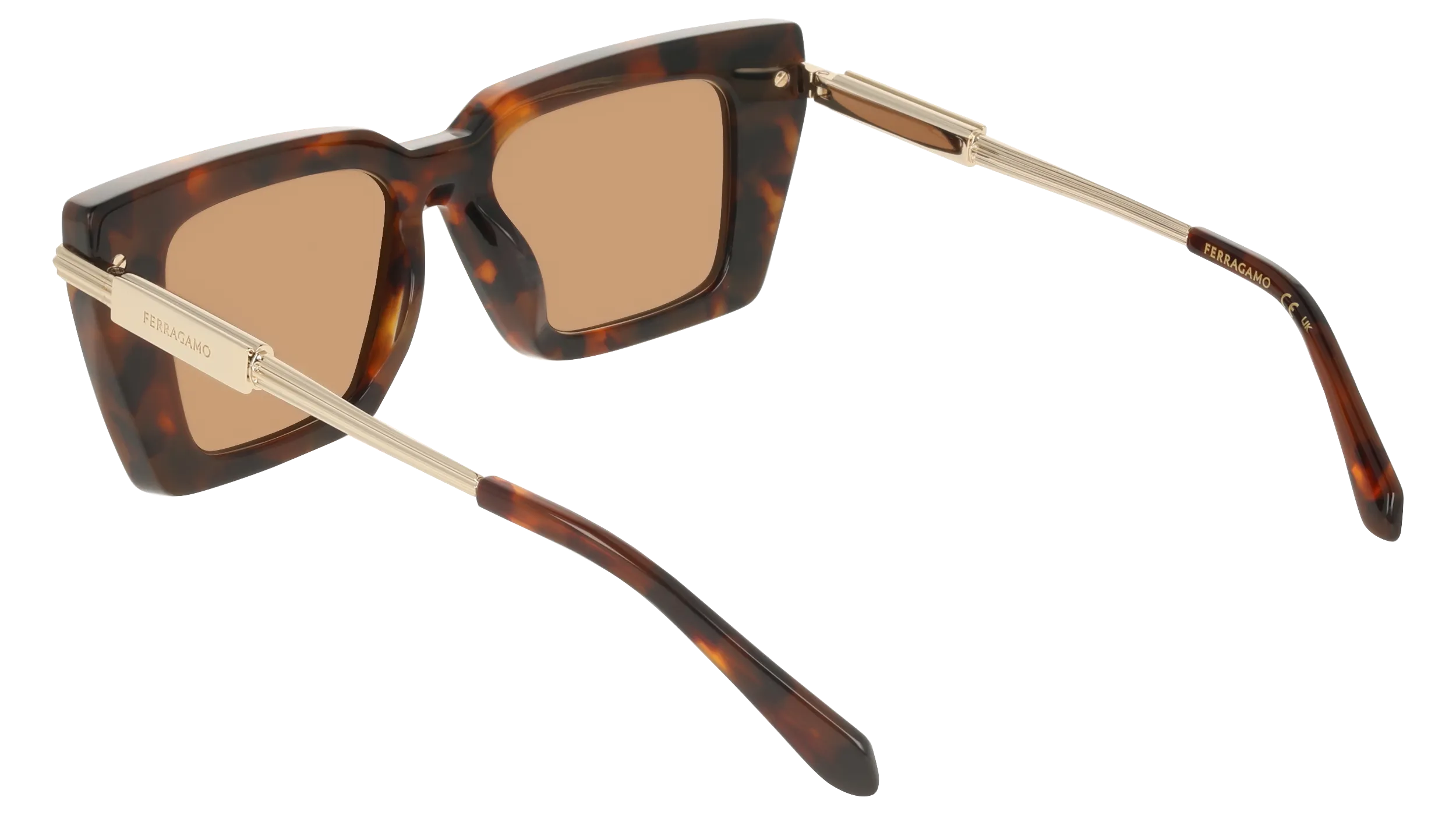Ferragamo SF2089S 240 Occhiali da sole Acetato Havana Marrone Squadrata Normale - immagine 4