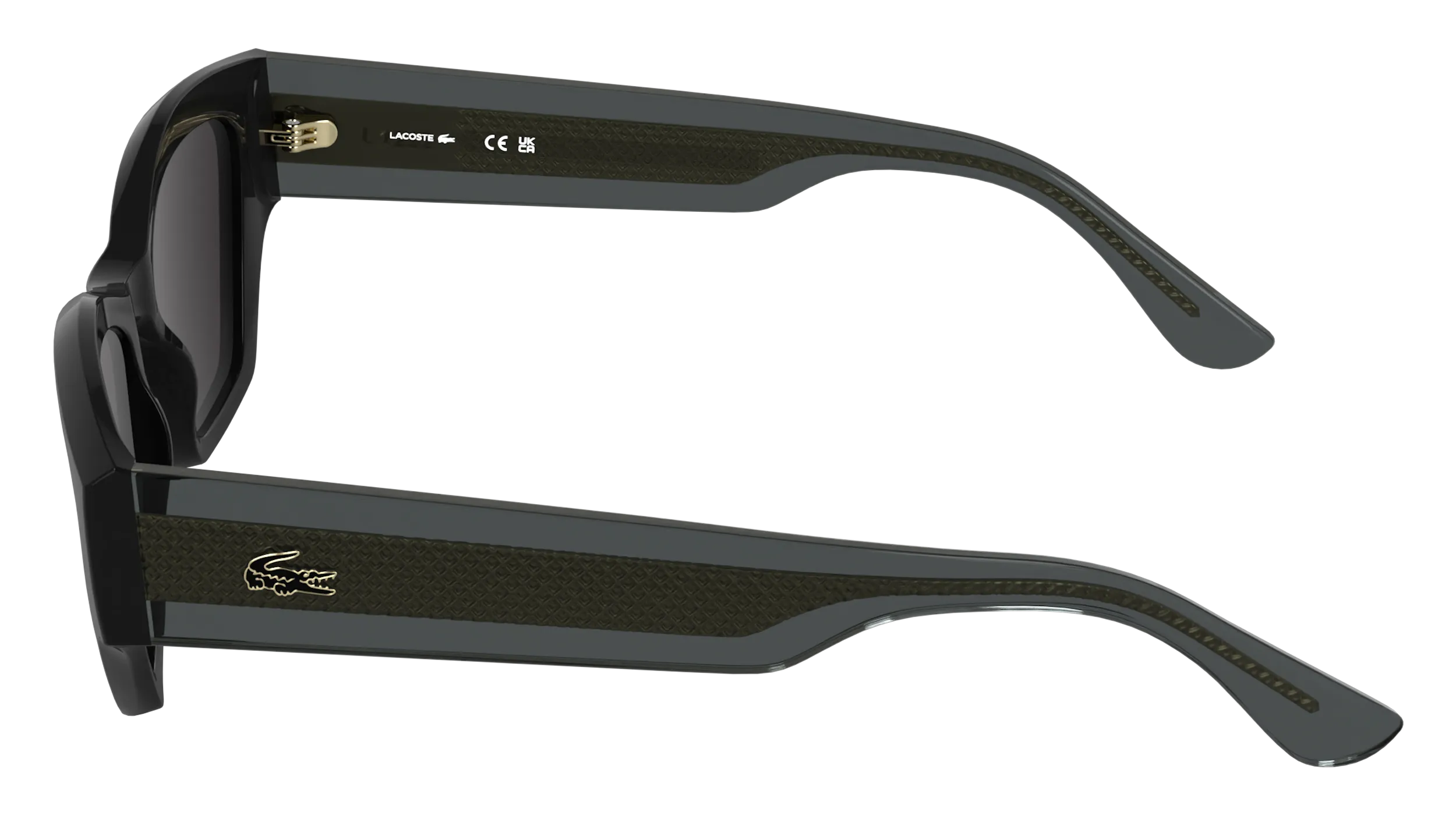 Lacoste L6072S 001 Occhiali da sole Bio-iniettato Nero Grigio Squadrata Normale - immagine 3