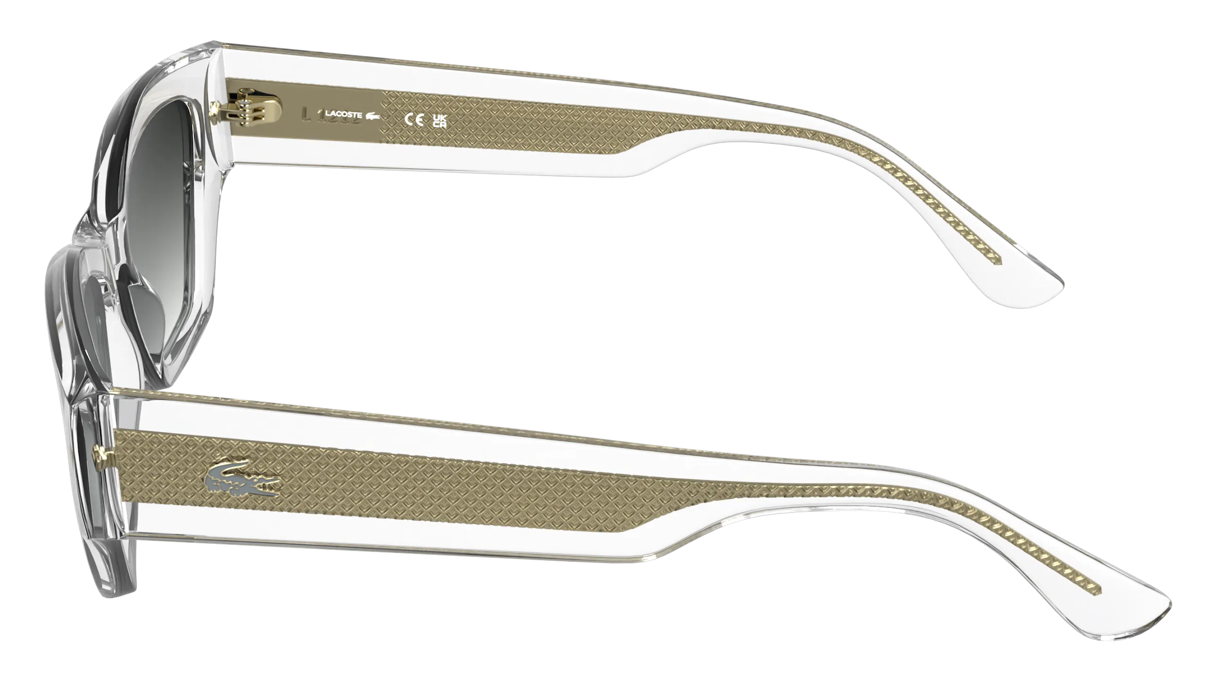 Lacoste L6072S 970 Occhiali da sole Bio-iniettato Trasparente Grigio Squadrata Normale - immagine 3