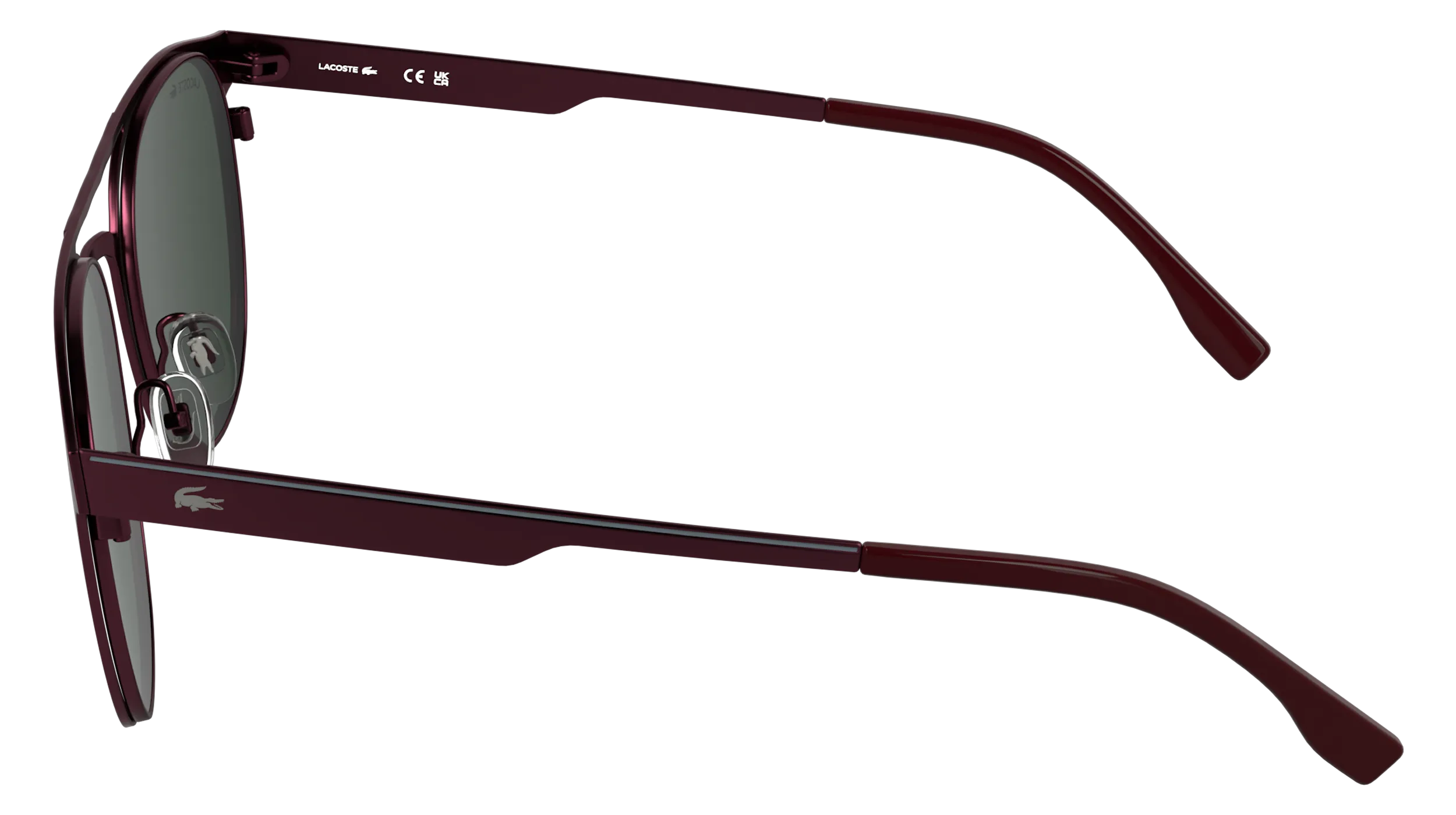 Lacoste L275S 601 Occhiali da sole Metallo Bordeaux Rosso Rotonda Normale - immagine 3