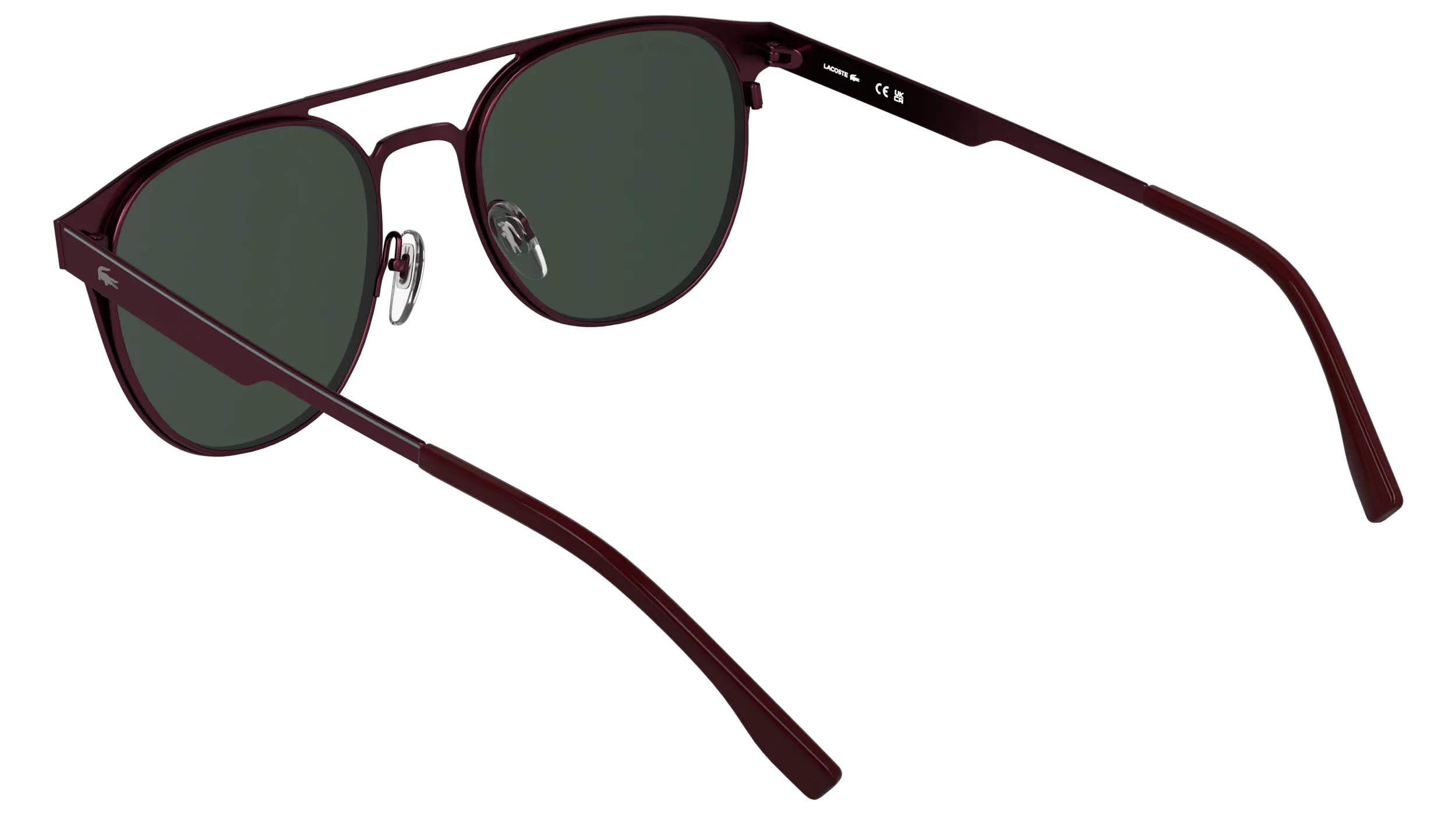 Lacoste L275S 601 Occhiali da sole Metallo Bordeaux Rosso Rotonda Normale - immagine 4