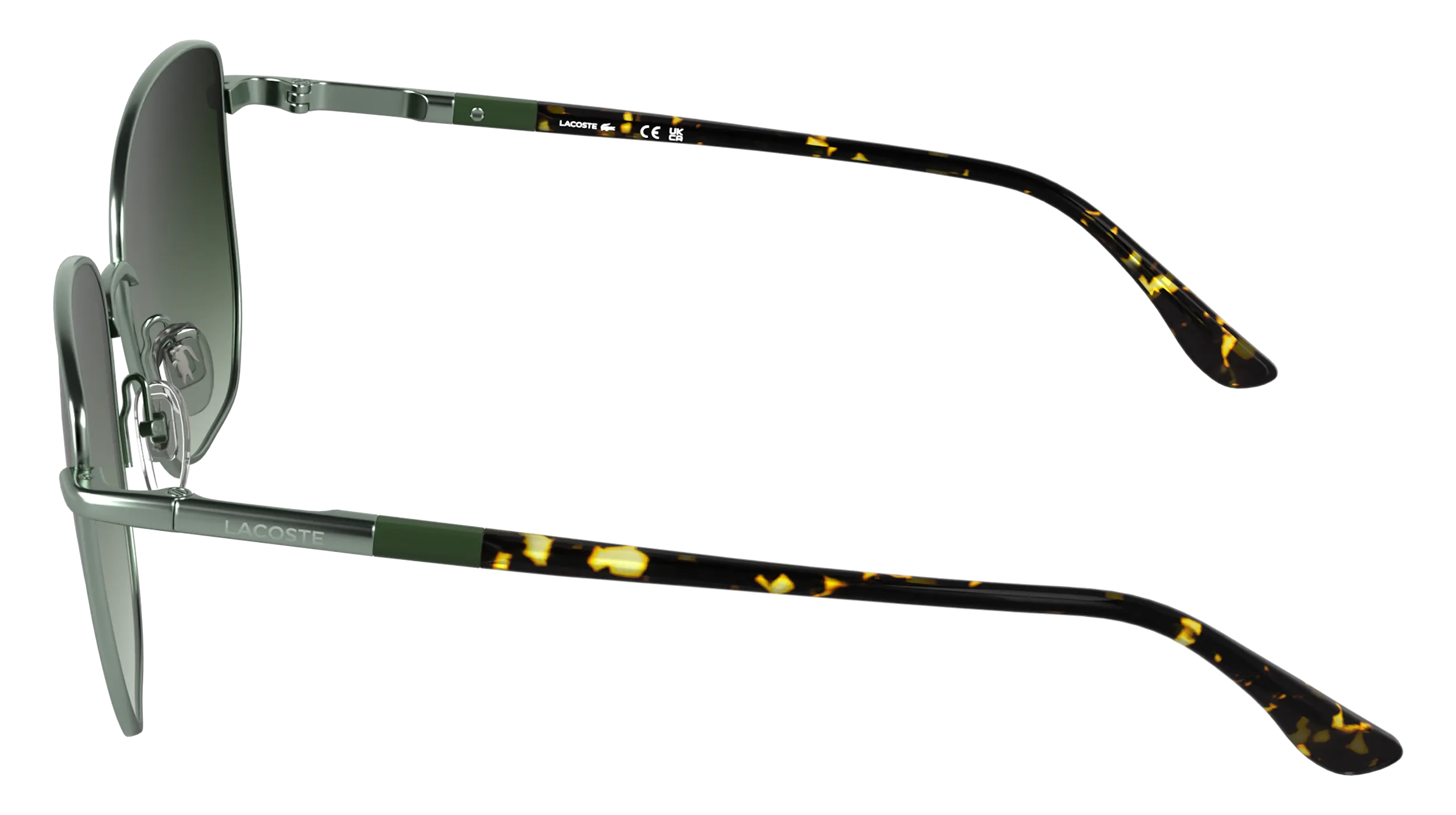 Lacoste L276S 301 Occhiali da sole Metallo Verde Pilot Normale - immagine 3
