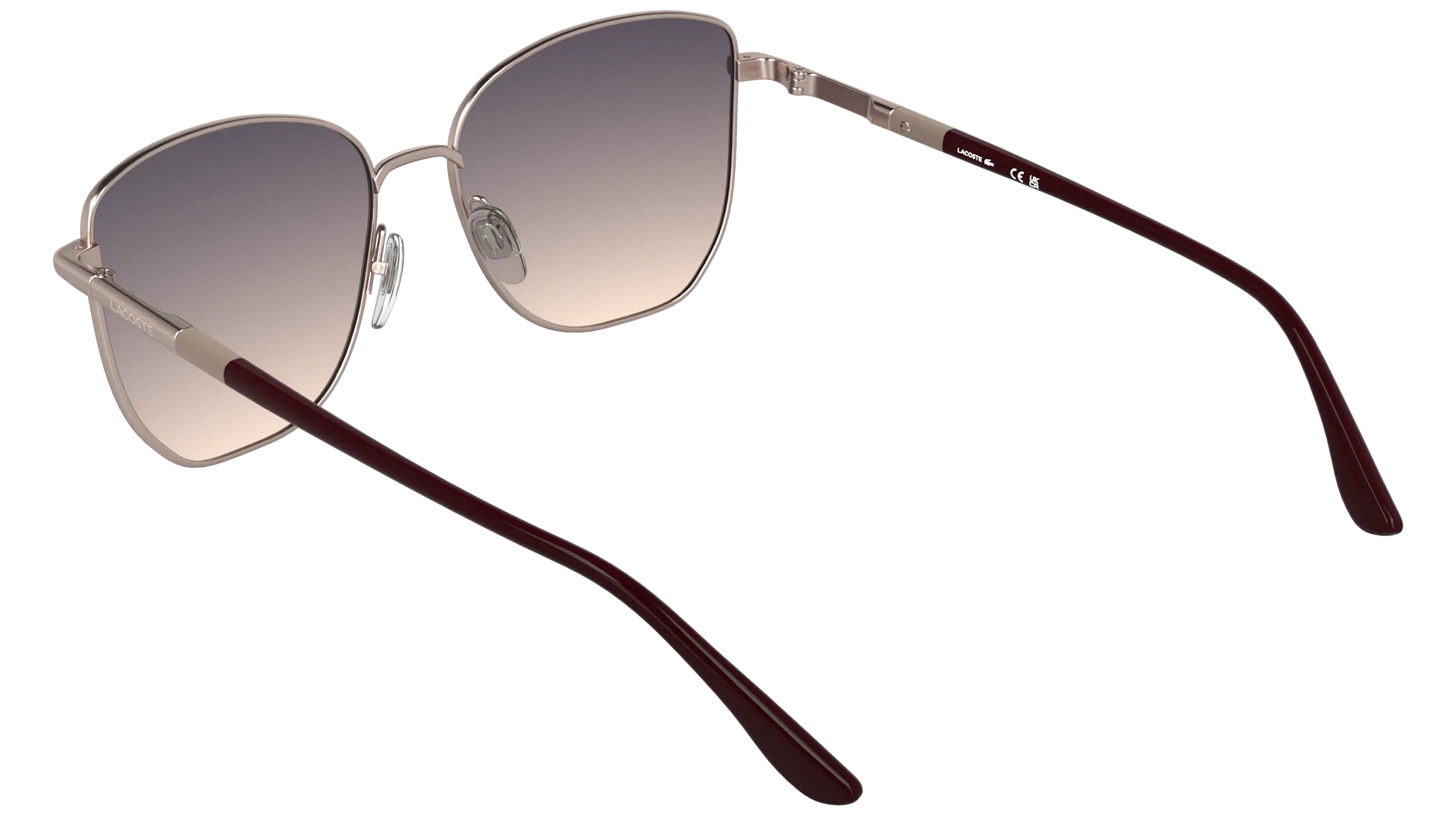 Lacoste L276S 662 Occhiali da sole Metallo Rosa Viola Pilot Normale - immagine 4