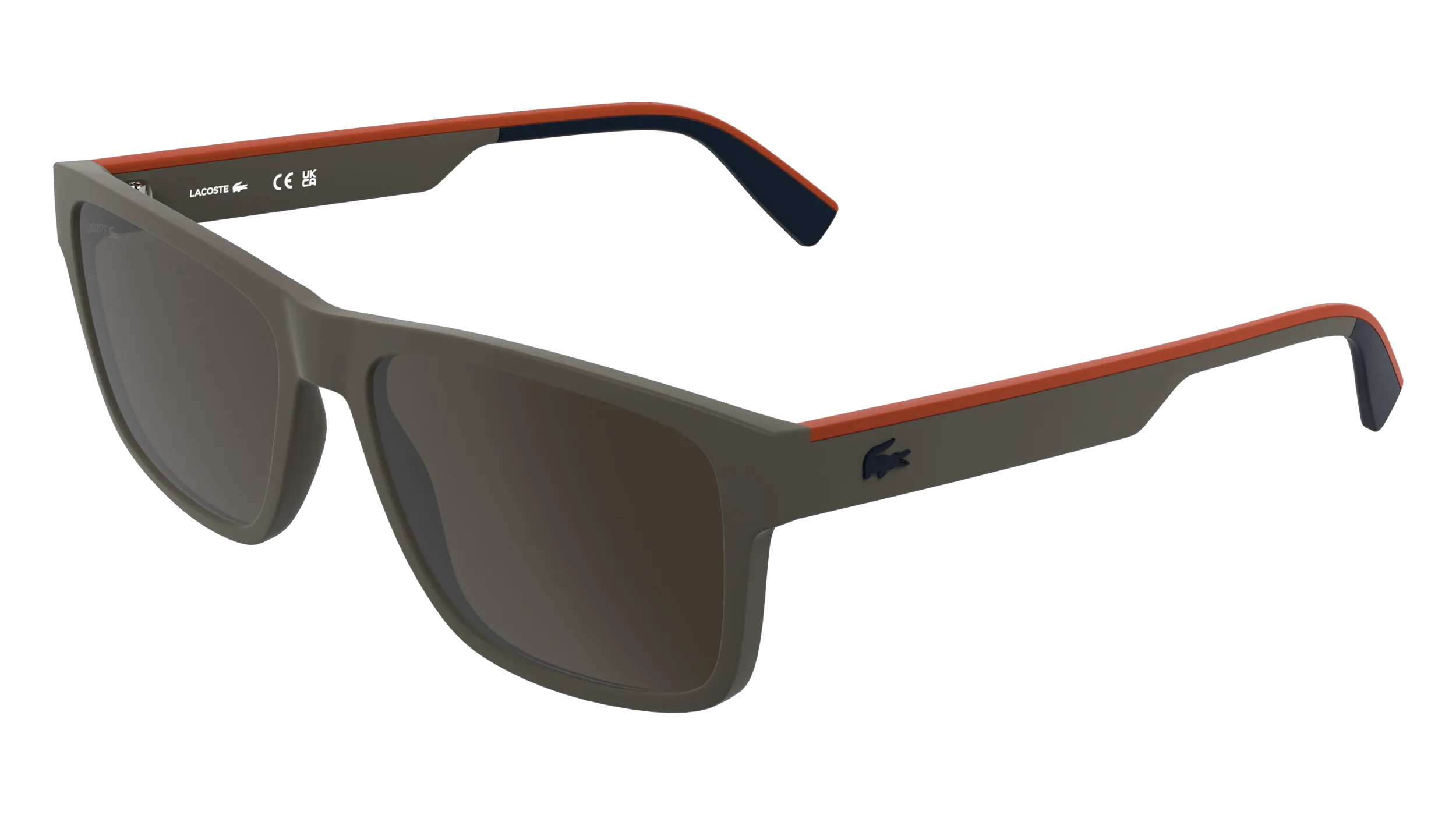 Lacoste L6076S 202 Occhiali da sole Bio-iniettato Grigio Marrone Squadrata Normale - immagine 1